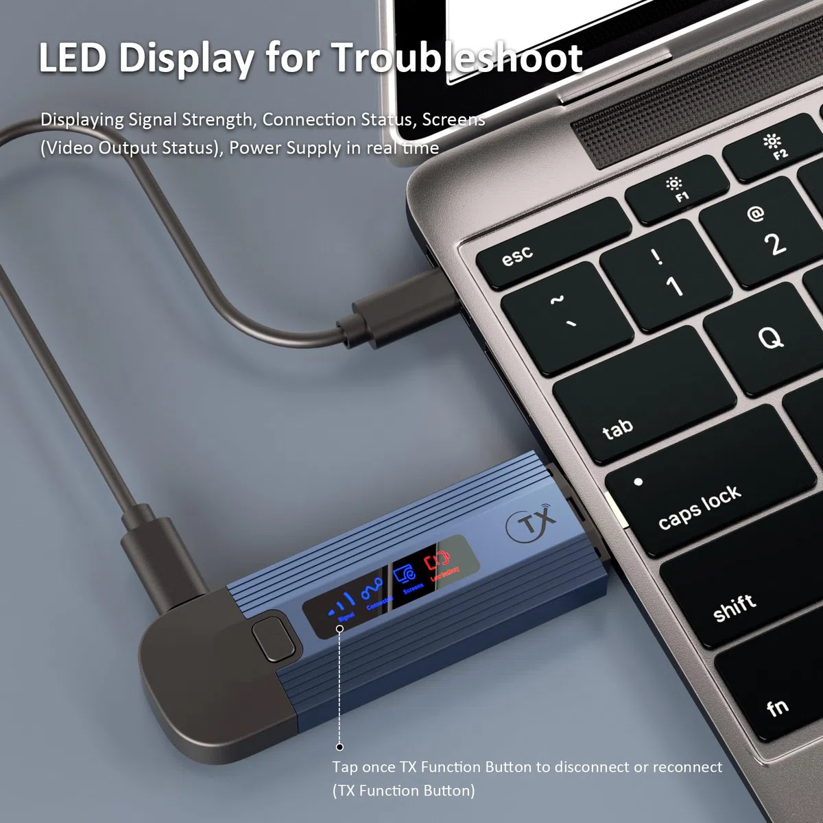 Bezprzewodowy nadajnik i odbiornik HDMI 4K, Plug & Play, przenośny, bezprzewodowy przedłużacz HDMI, metalowa obudowa z ekranem LED, bezprzewodowy transmiter HDMI i odbiornik, strumieniowe przesyłanie