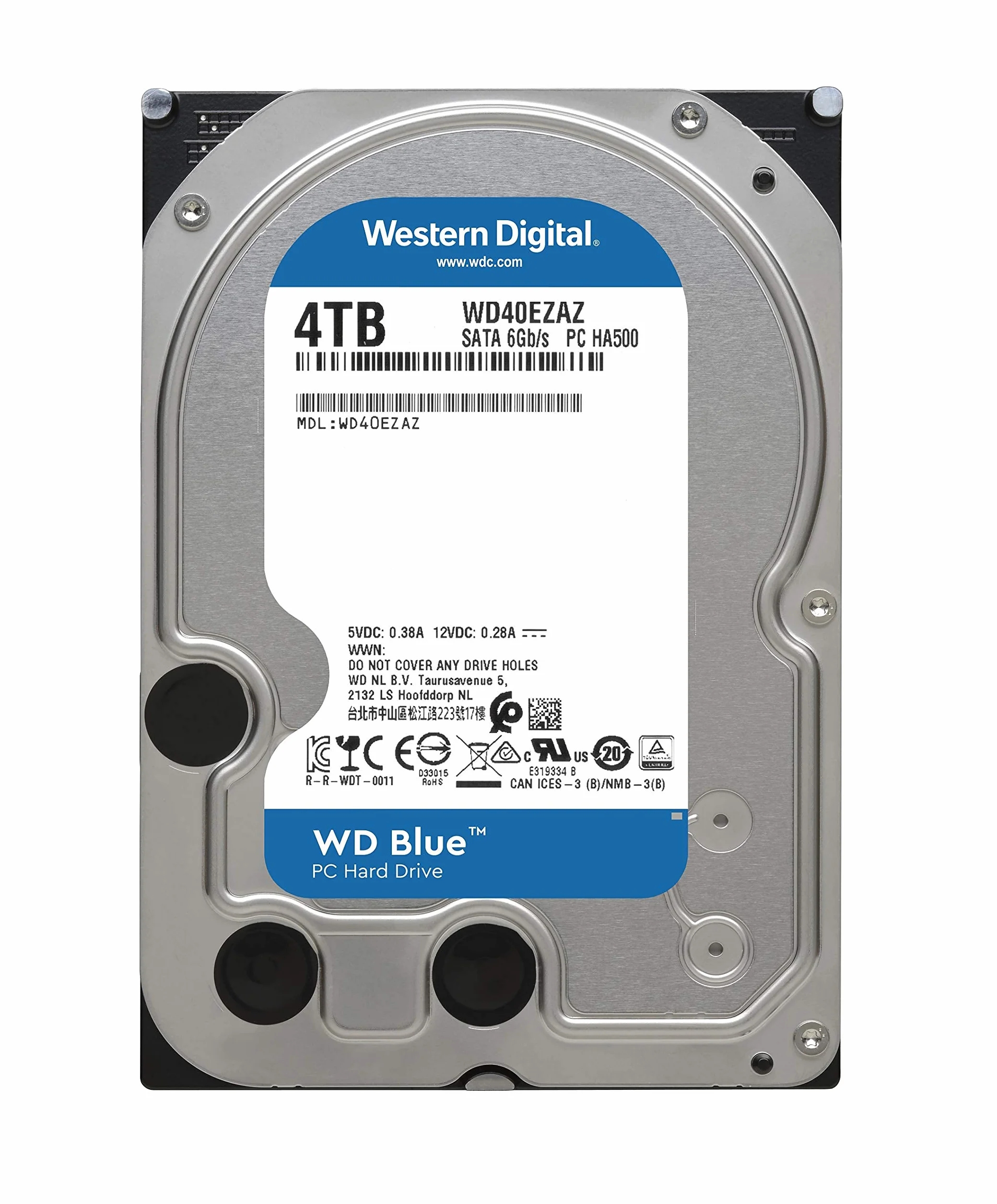 Western Digital Blue™ 4TB wewnętrzny dysk twardy 8,9 cm (3,5 cala) SATA III WD40EZAZ Bulk