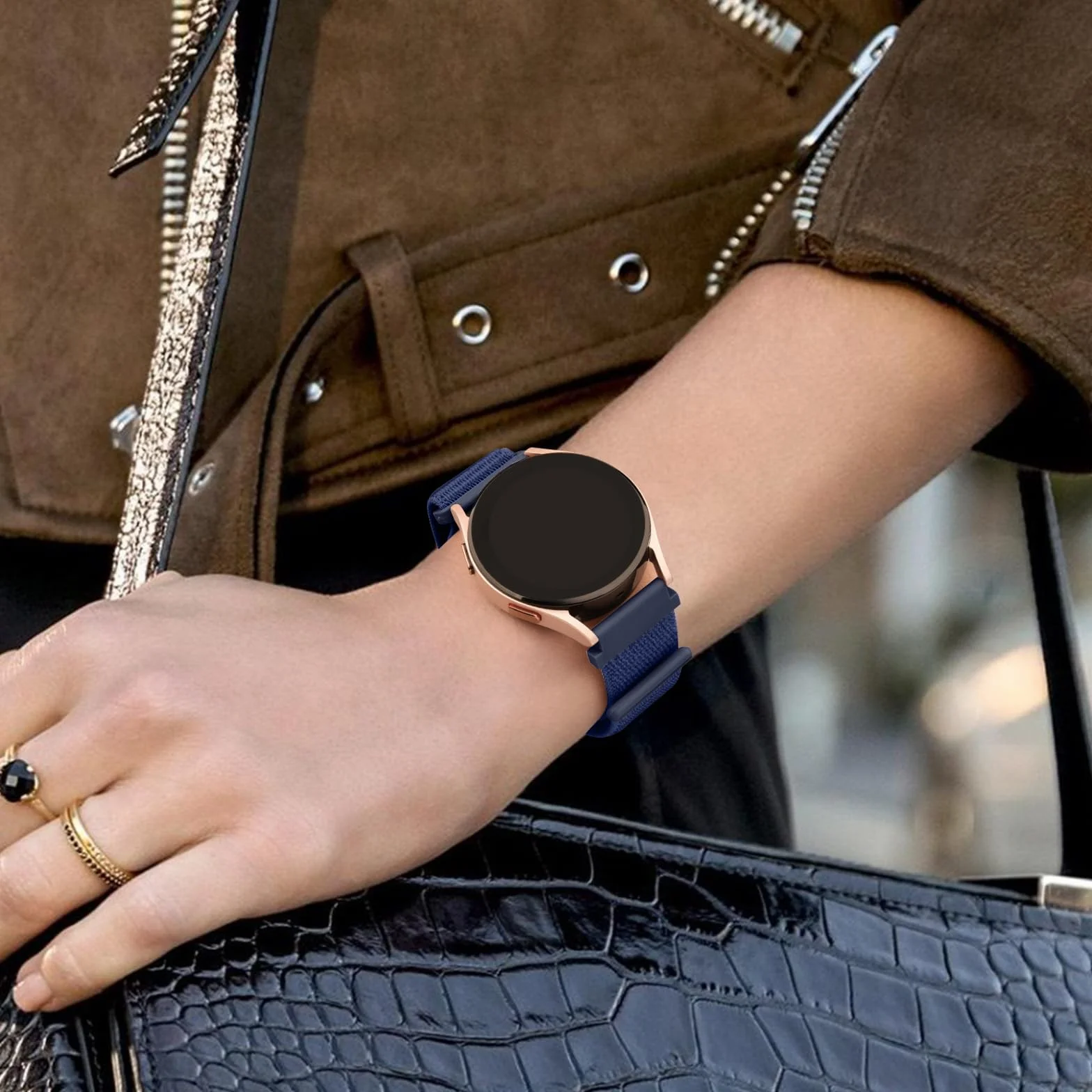 Vancle pasek do zegarka 22 mm dla kobiet i mężczyzn, miękki nylonowy pasek z zapięciem na rzep, pasek zamienny z szybkim mocowaniem, unisex
