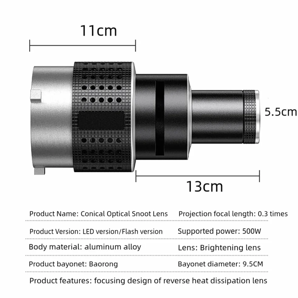 Photo Flash Snoot Stożkowy obiektyw Modelowanie Wideo Kształt Photo Studio Zestaw oświetleniowy z optycznym obiektywem projektora 35 GB