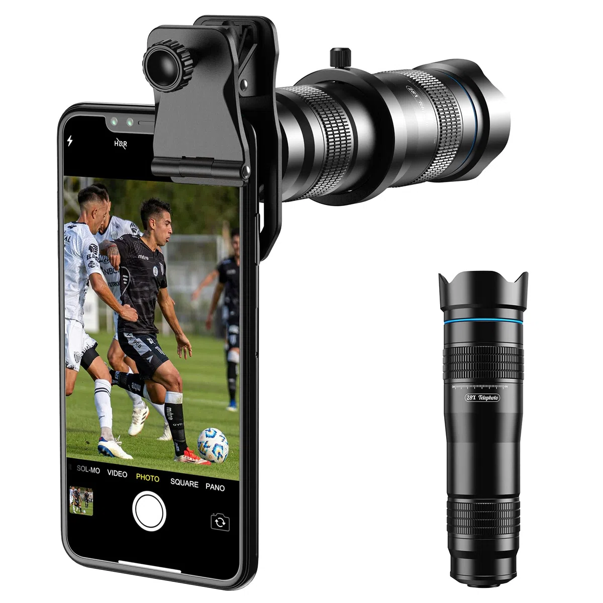 APEXEL Teleobiektyw HD do telefonu komórkowego 28X z wyzwalaczem do iPhone Samsung, Huawei, Xiaomi Android smartfona, monokularu