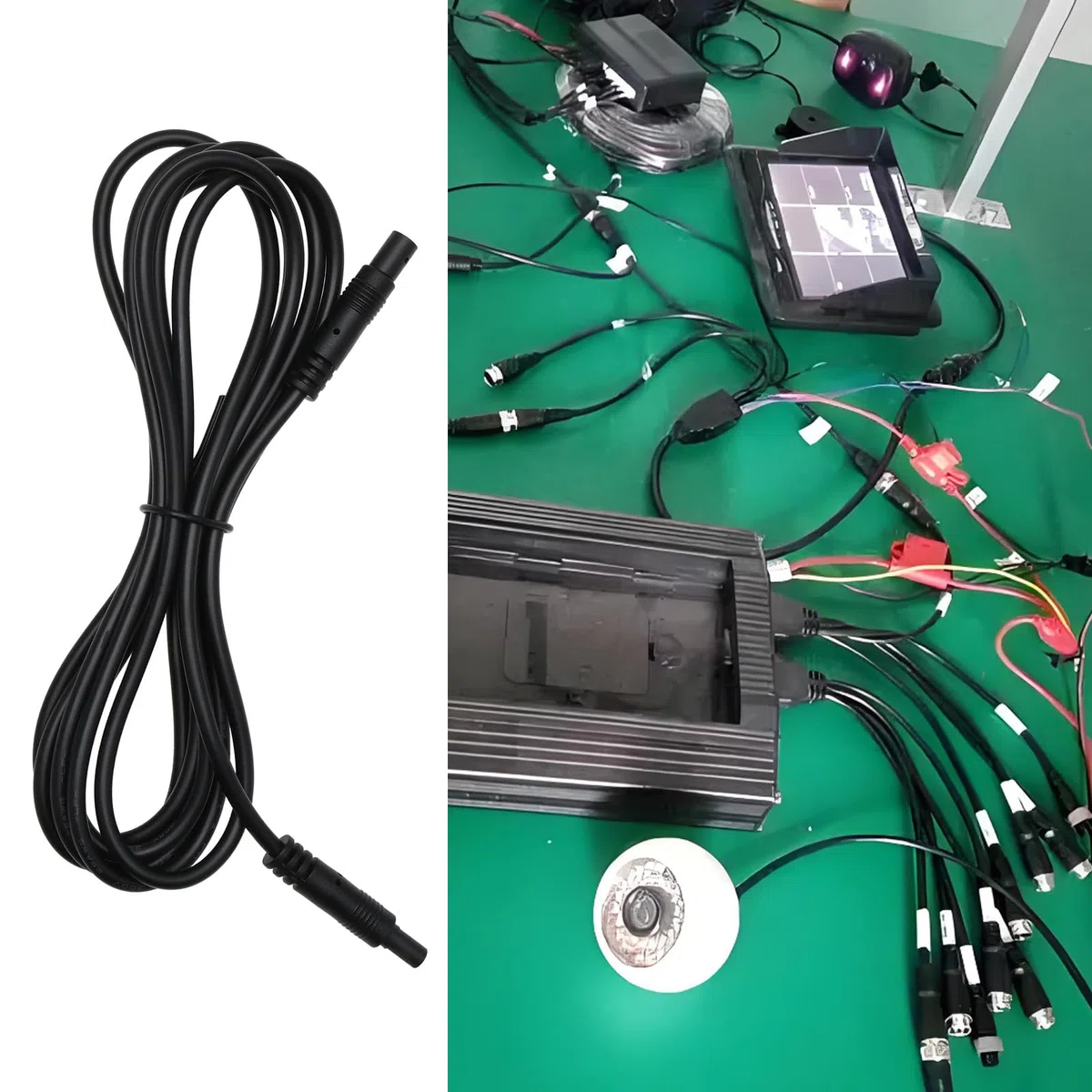 ECSiNG 2 szt. 4-pinowy 2 m przedłużacz kamery samochodowej męski na żeński kabel adaptera do kamery cofania pojazdu system monitorowania sygnału wideo