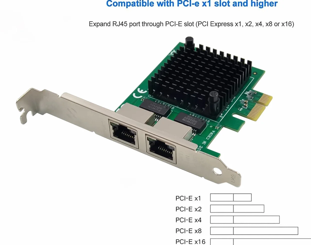 Dual PCIe 3.1 2.5GBase-T adapter sieciowy z Intel I225-V 2500/1000/100 Mbps PCI Express Gigabit Ethernet karta NIC RJ45 kontroler LAN do systemu Windows 10/11 z uchwytem niskoprofilowym, DUAL I225