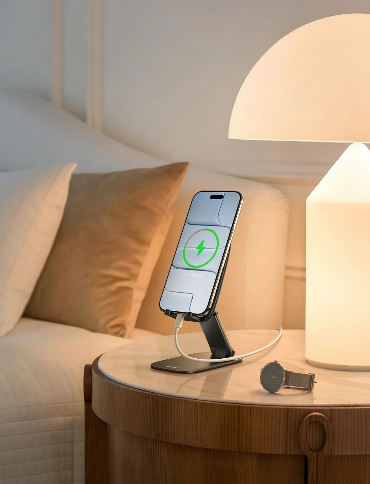 Lamicall Stojak na telefon, Regulowany uchwyt na telefon na stół - [1,5cm Super Cienki] Składany stojak na telefon, uchwyt na telefon na biurko, Przenośny uchwyt na telefon do iPhone 17 16 15 14