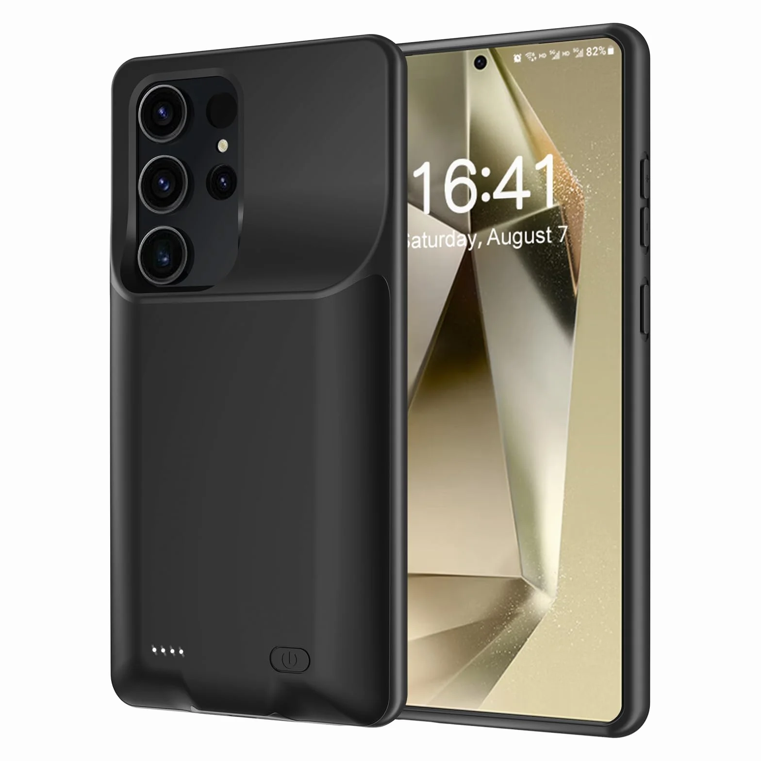 Etui na baterie 10000mAh do Samsung Galaxy S24 Ultra ładowalna obudowa ładująca, przenośna obudowa baterii do Samsung Galaxy S24 Ultra 5G czarna obudowa zasilania