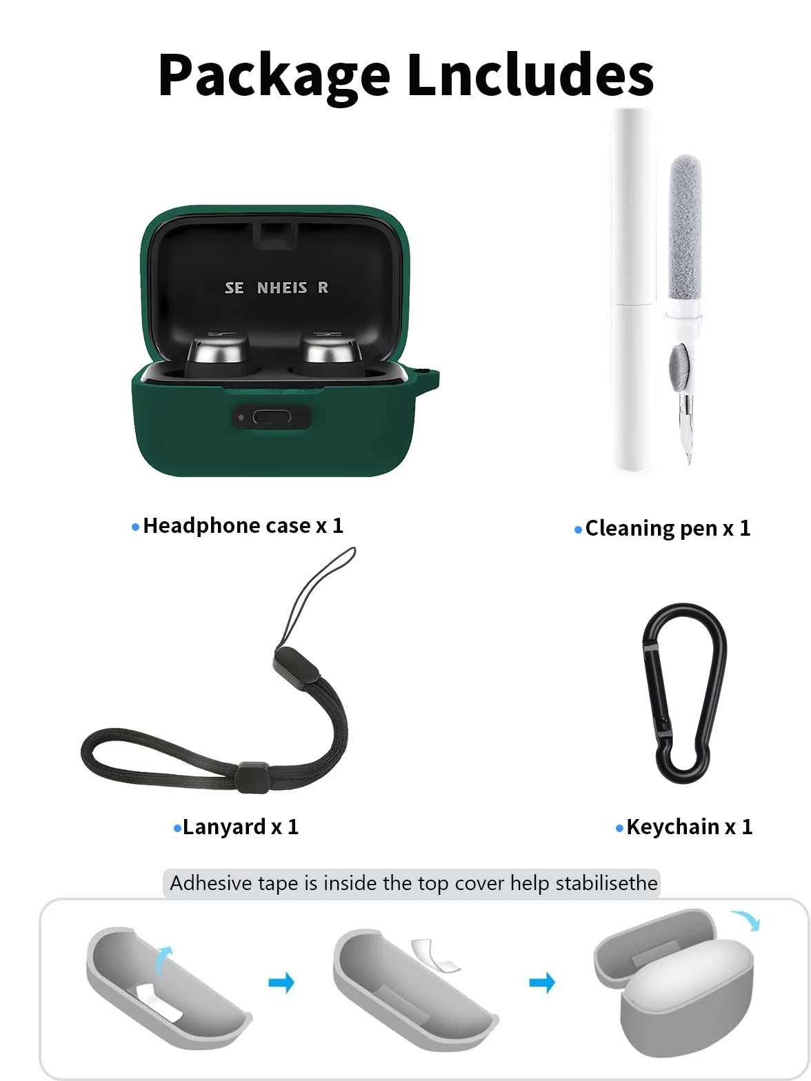 Silikonowe etui ochronne do słuchawek dousznych Sennheiser MOMENTUM True Wireless 4, trwałe i przyjazne dla środowiska etui na słuchawki Bluetooth z precyzyjnymi otworami i kompatybilnością z
