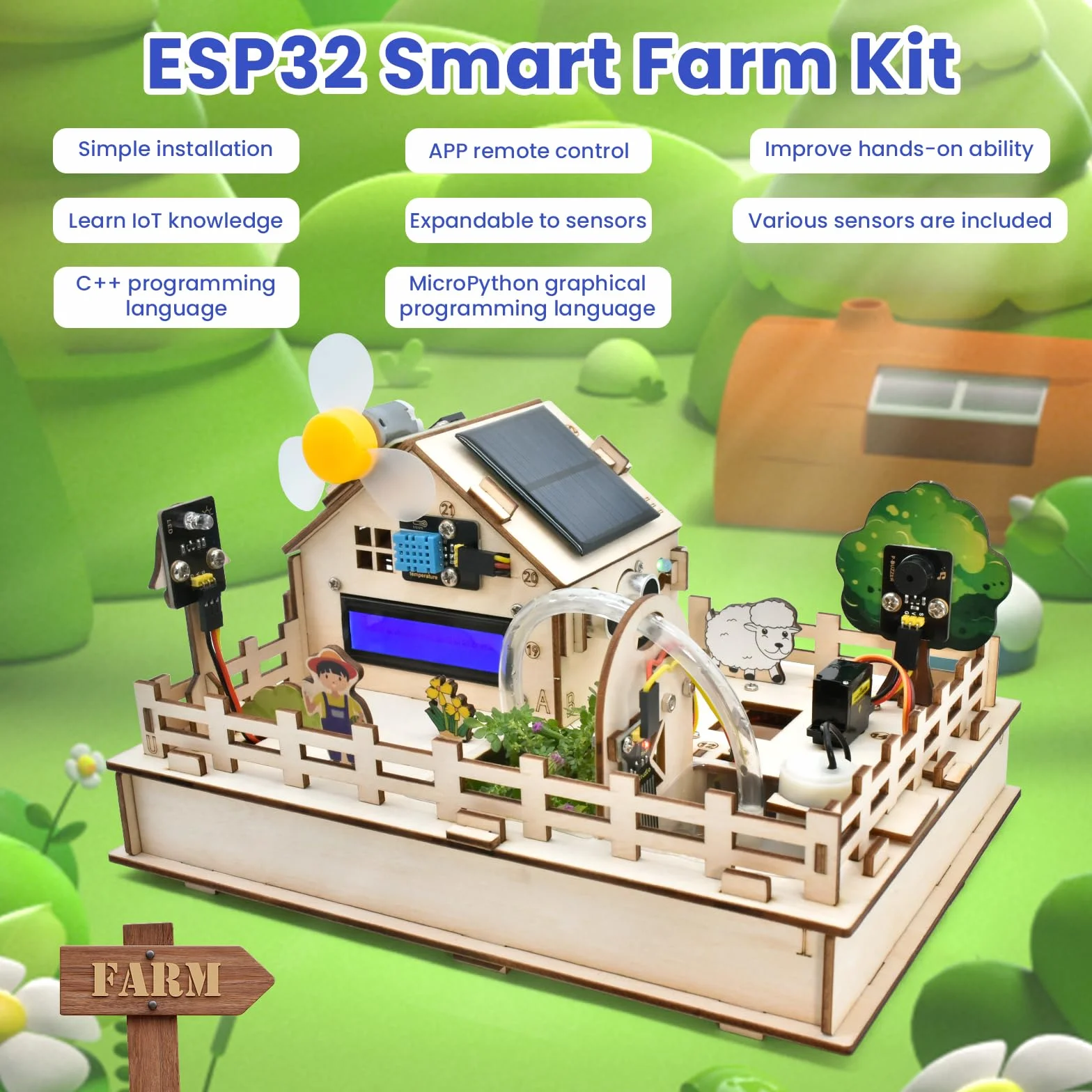 KEYESTUDIO IoT Control Smart Farm zestaw startowy do Arduino ESP32 Kit