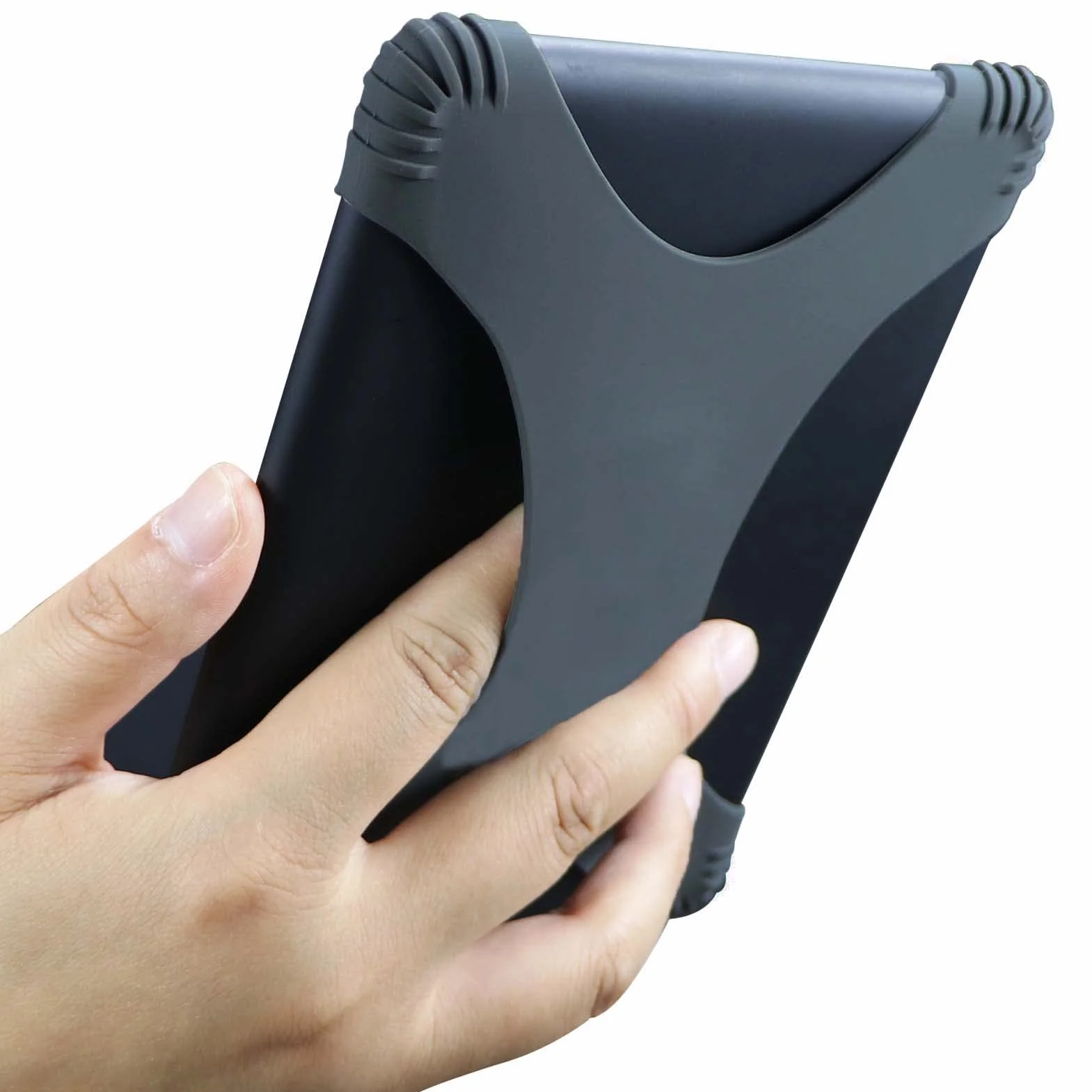 ZhaoCo Uniwersalne Etui Antypoślizgowy Silikonowy Pasek na Rękę Uchwyt na Palec do 6" / 6,8'' / 7" Kindle/Kobo/Sony Czytnik Ebooków - Szary