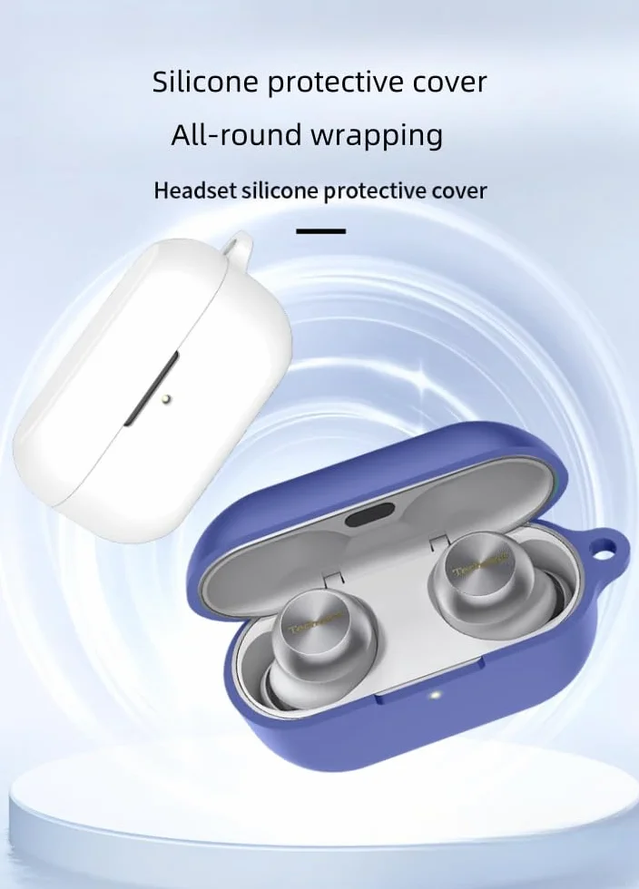 FTRONGRT Etui kompatybilne z Technics EAH-AZ100, odporne na zarysowania, wstrząsoodporne, silikonowe etui kompatybilne ze słuchawkami Bluetooth Technics EAH-AZ100. Czarne