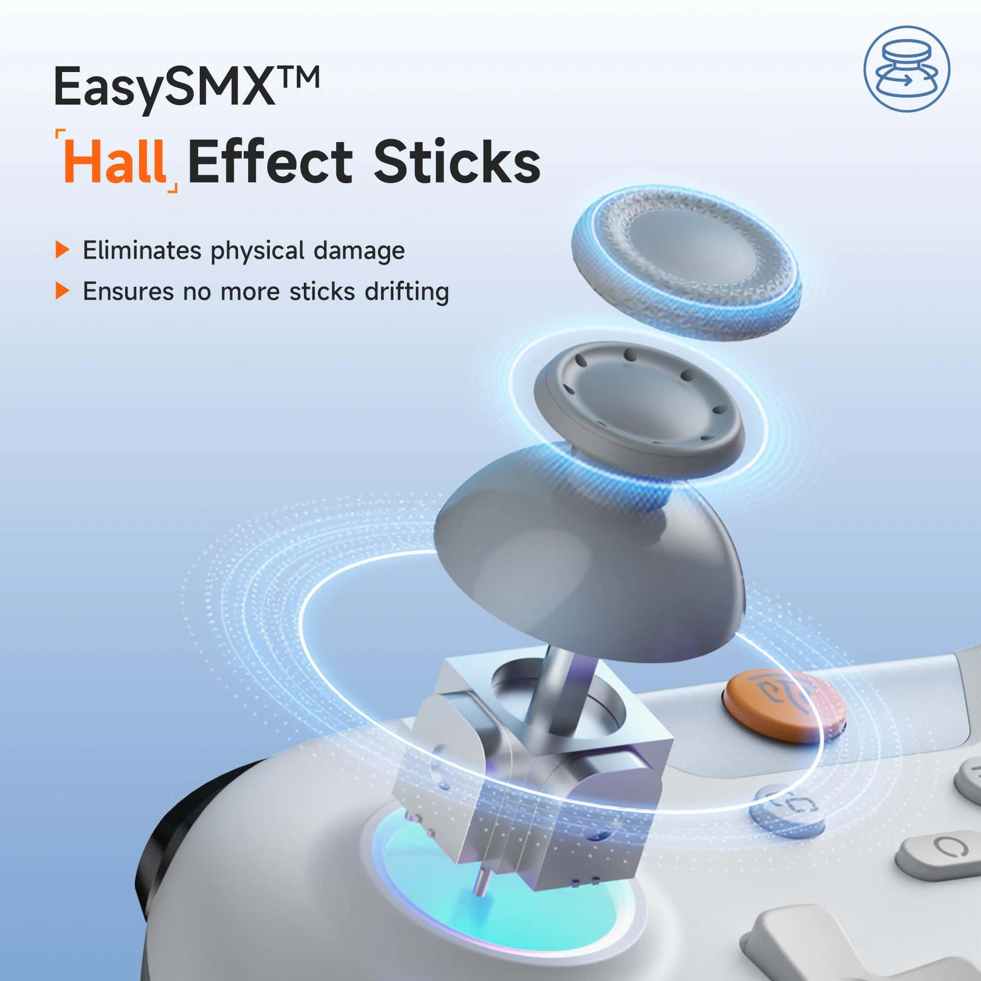 EasySMX X05 Bezprzewodowe kontrolery do komputera z RGB/wibracjami, joystickiem halowym, kontrolerem Bluetooth PC dla graczy/przełączników/telefonów komórkowych/Android/iOS/Android TV Box, 750 mAh