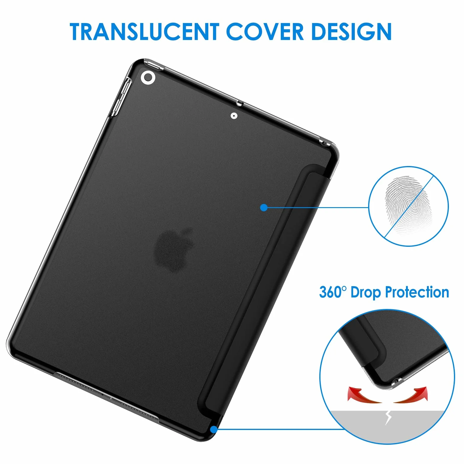 JETech Etui dla iPad 9/8/7 (10,2 Cala, Modelu 2021/2020/2019, 9./8./7. Generacji), Case z Obudowa, Automatycznie Budzi/Spać (Czarny)
