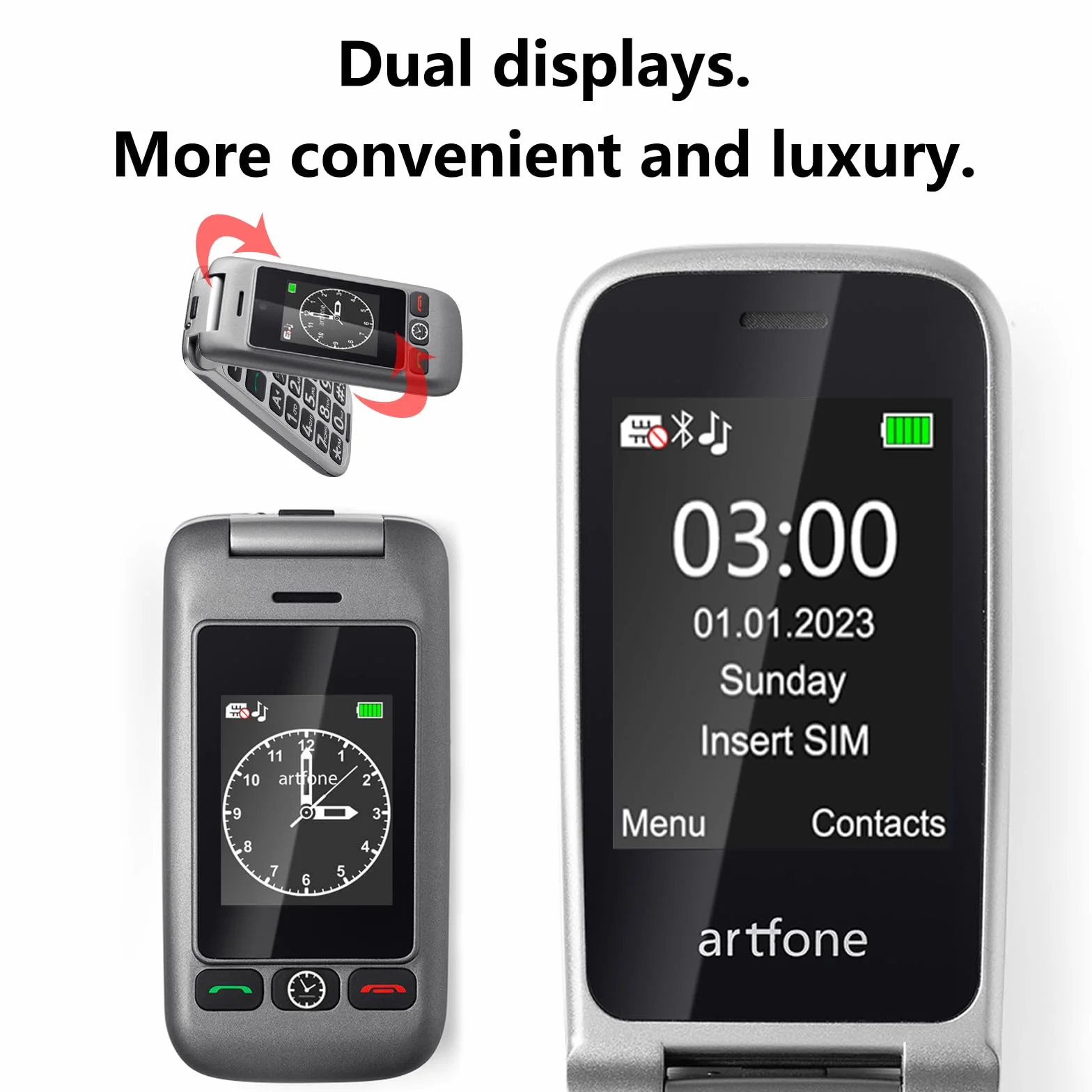 artfone G6 4G telefon komórkowy dla seniorów telefon z klapką Bez umowy丨duże klawisze telefon komórkowy丨przycisk SOS awaryjny丨stacja ładująca丨głośnik丨wybieranie krótkie丨telefon dla seniorów丨USB-C丨