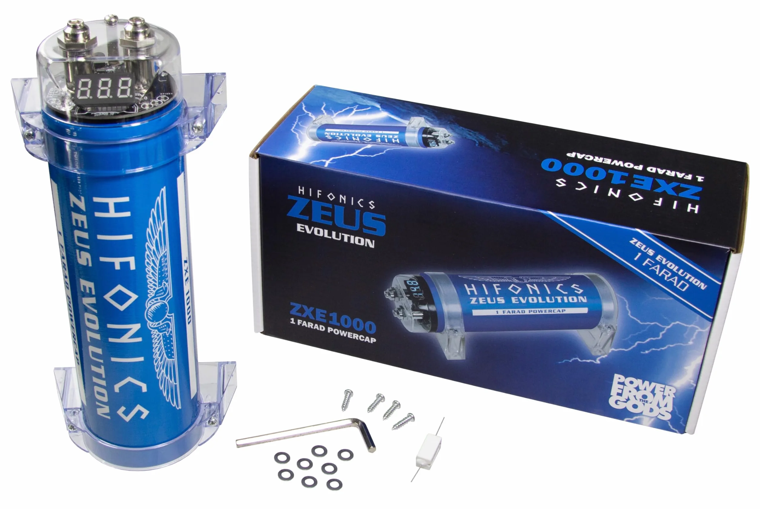 Hifonics ZXE1000-1 Farad Powercap 1F kondensator do stabilizacji napięcia instalacji CarHifi w samochodzie Elko Zeus