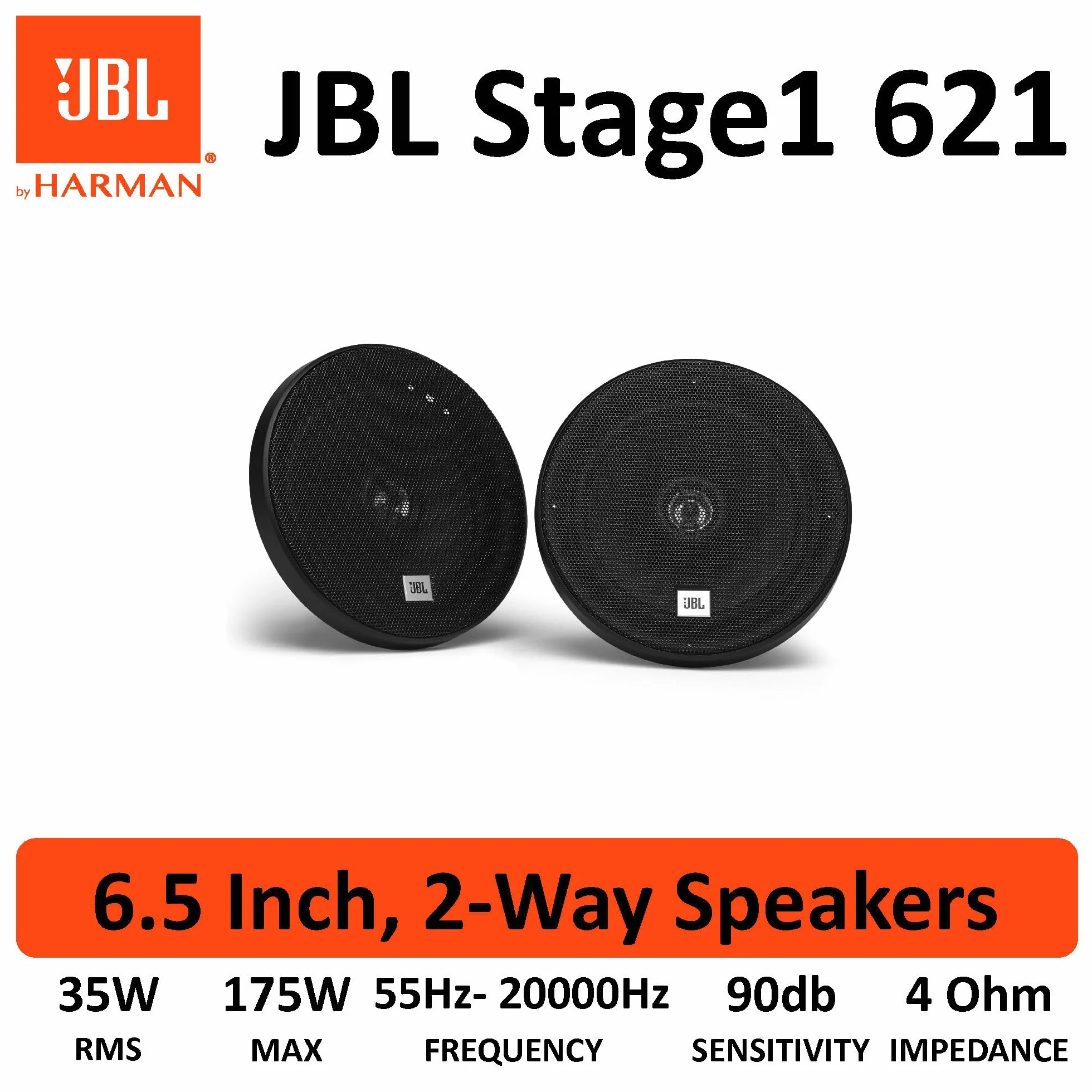 Jbl Stage1 621 Głośniki Samochodowe 16,5 cm Czarny
