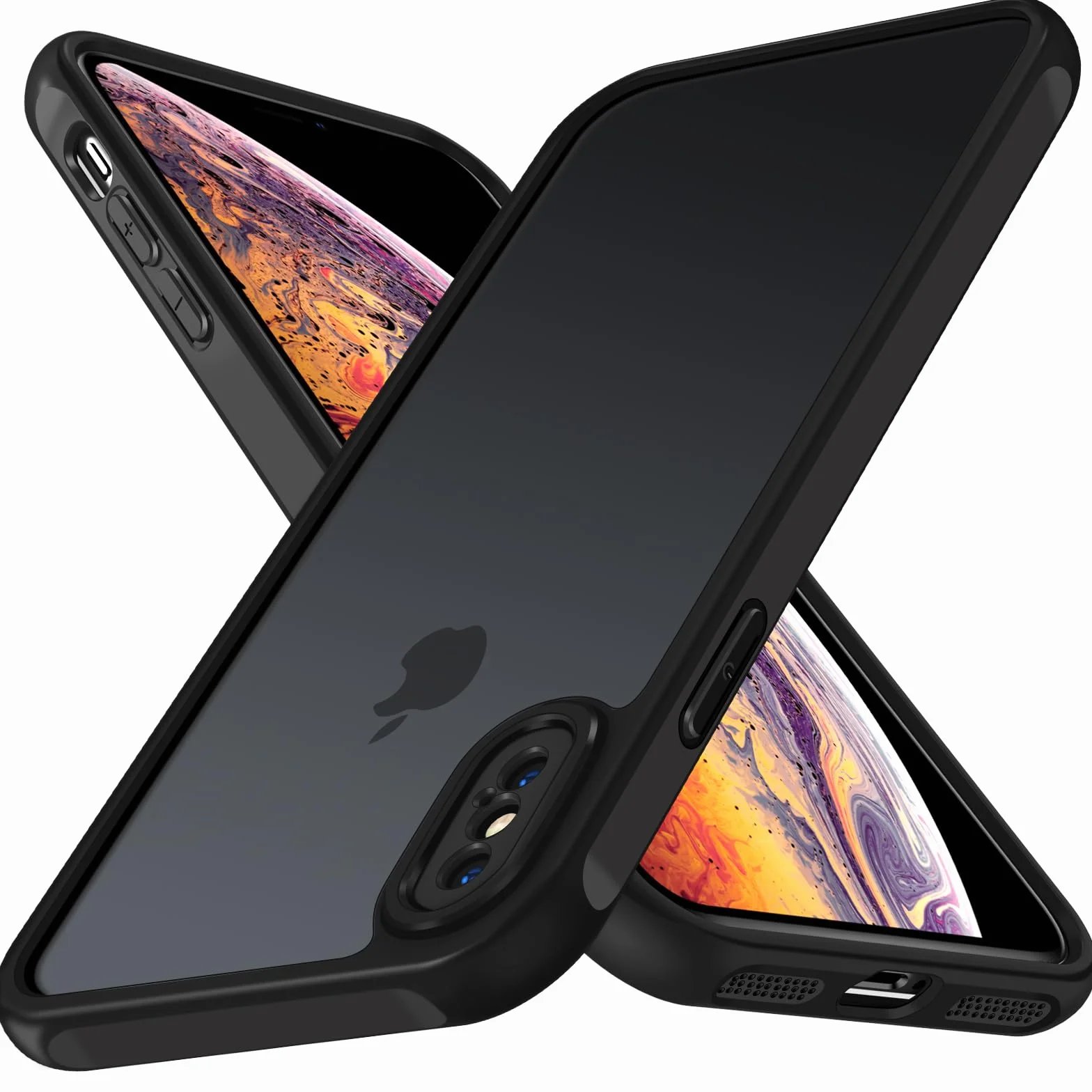 iVoler Matowe etui do iPhone XS Max 6,5 cala, [ochrona aparatu] [odporna na wstrząsy klasy wojskowej] Ultra cienka półprzezroczysta tylna obudowa odporna na odciski palców