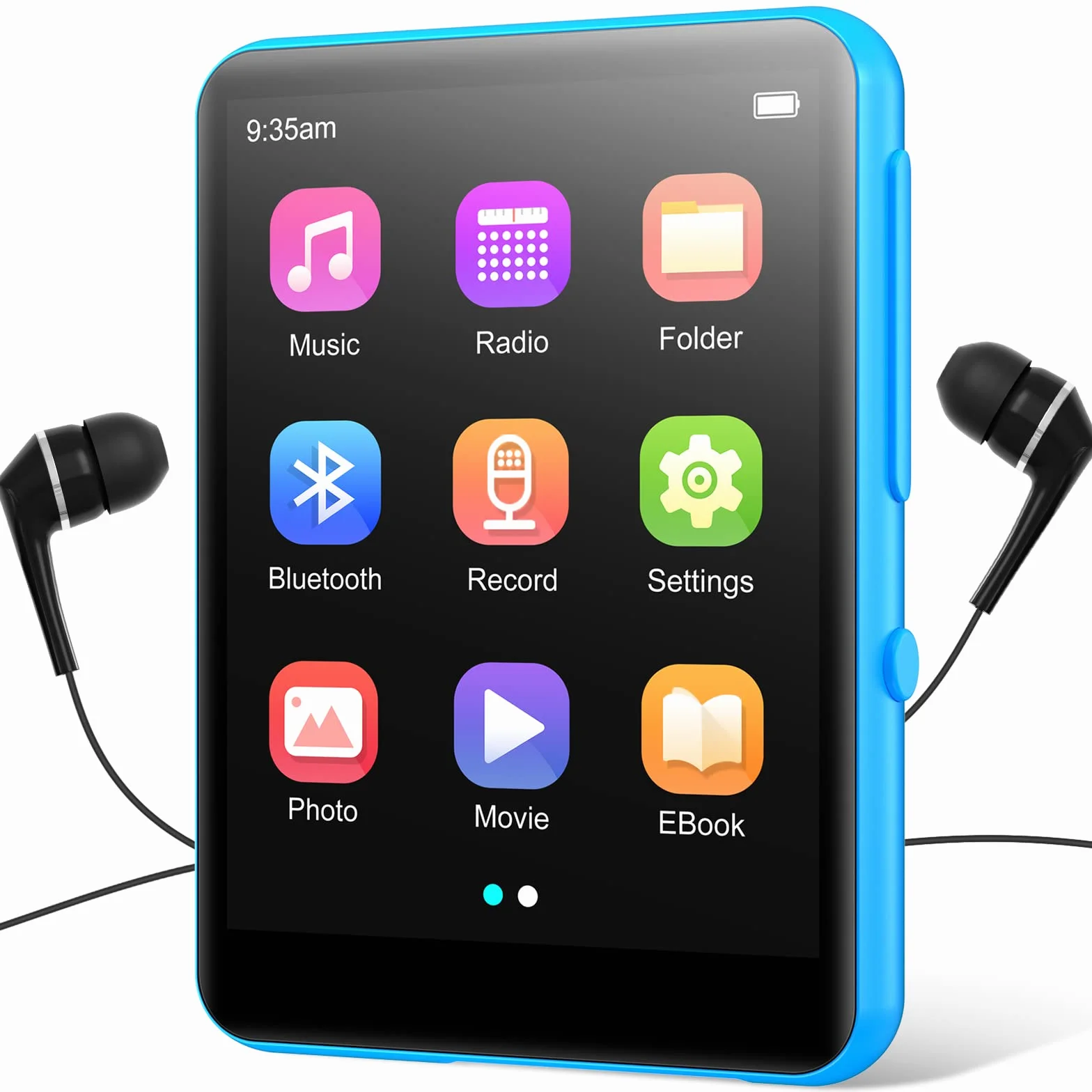 64 GB odtwarzacz MP3 z Bluetooth 5.0, przenośny odtwarzacz muzyki HIFI z głośnikiem, ekran 2,4" Full Touch, E-Book, budzik, radio FM, dyktafon, obsługa do 128 GB