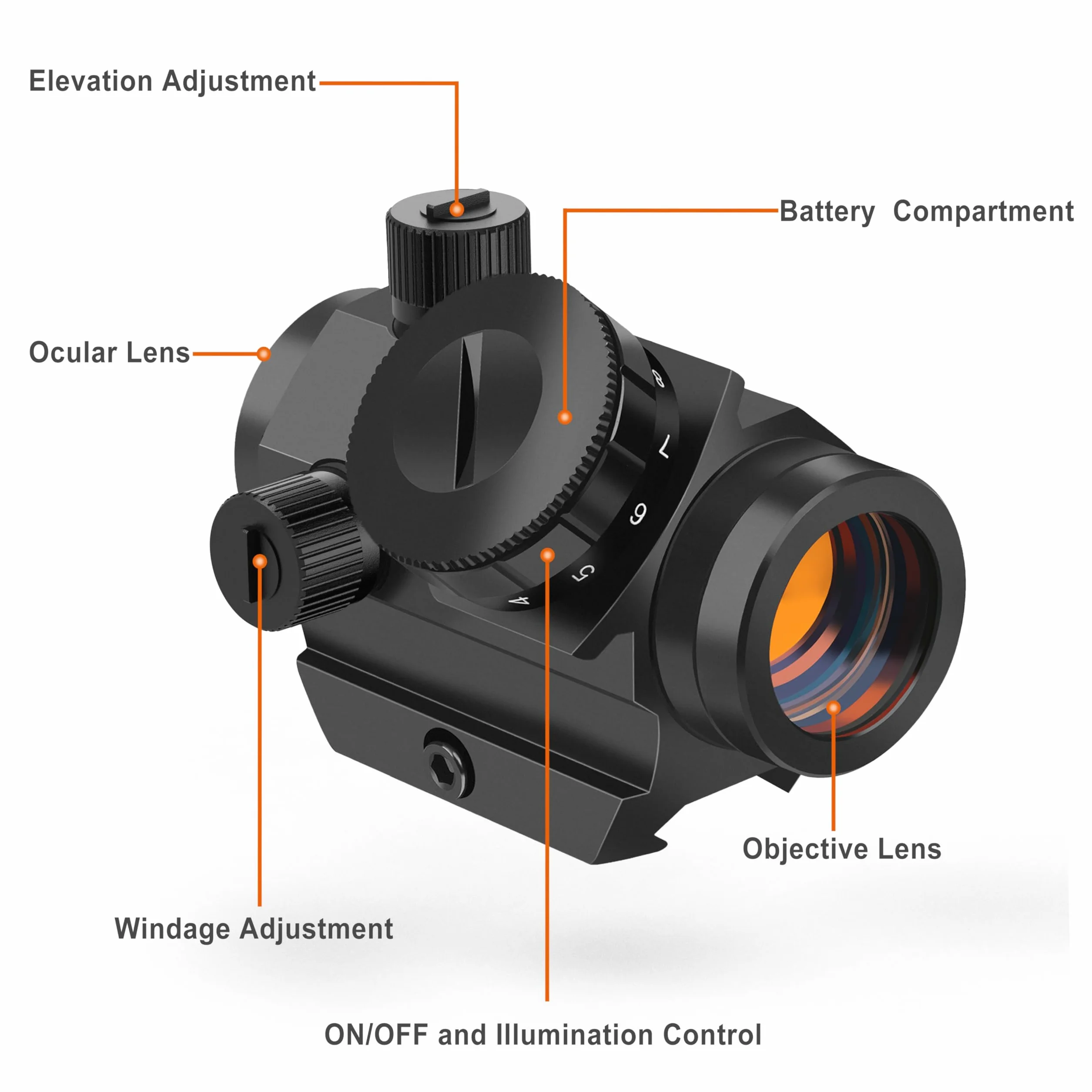 Feyachi RDS-25 kolimator red dot 4 MOA kolimator red dot luneta z 1-calowym mocowaniem pionowym
