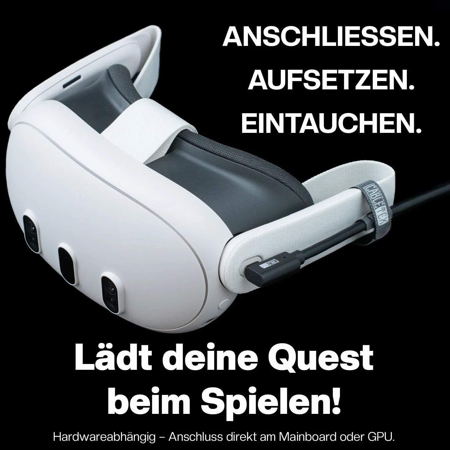 Kabel CABLETEX 5m Link do Meta Quest 3, Oculus Quest 2, PICO 4, PSVR2, Steam VR - Kabel USB 3.2 USB C do słuchawek VR i komputera do gier, transfer danych 5 Gb/s
