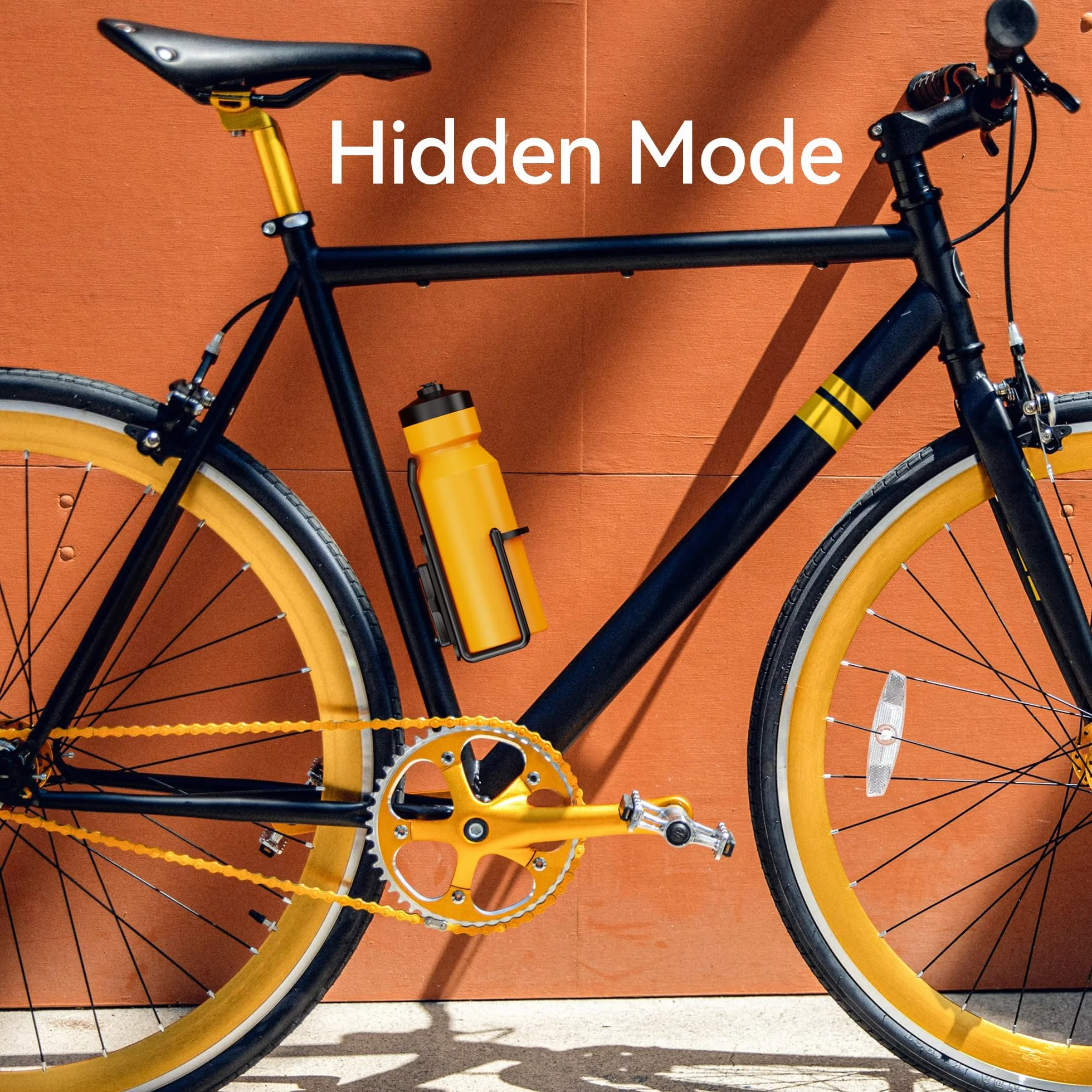 CITYWAY Wodoodporny uchwyt rowerowy AirTag, ukryty pod klatką na butelkę, czarne śruby zabezpieczające M5, lekki, niepozorne bezpieczeństwo (czarny)