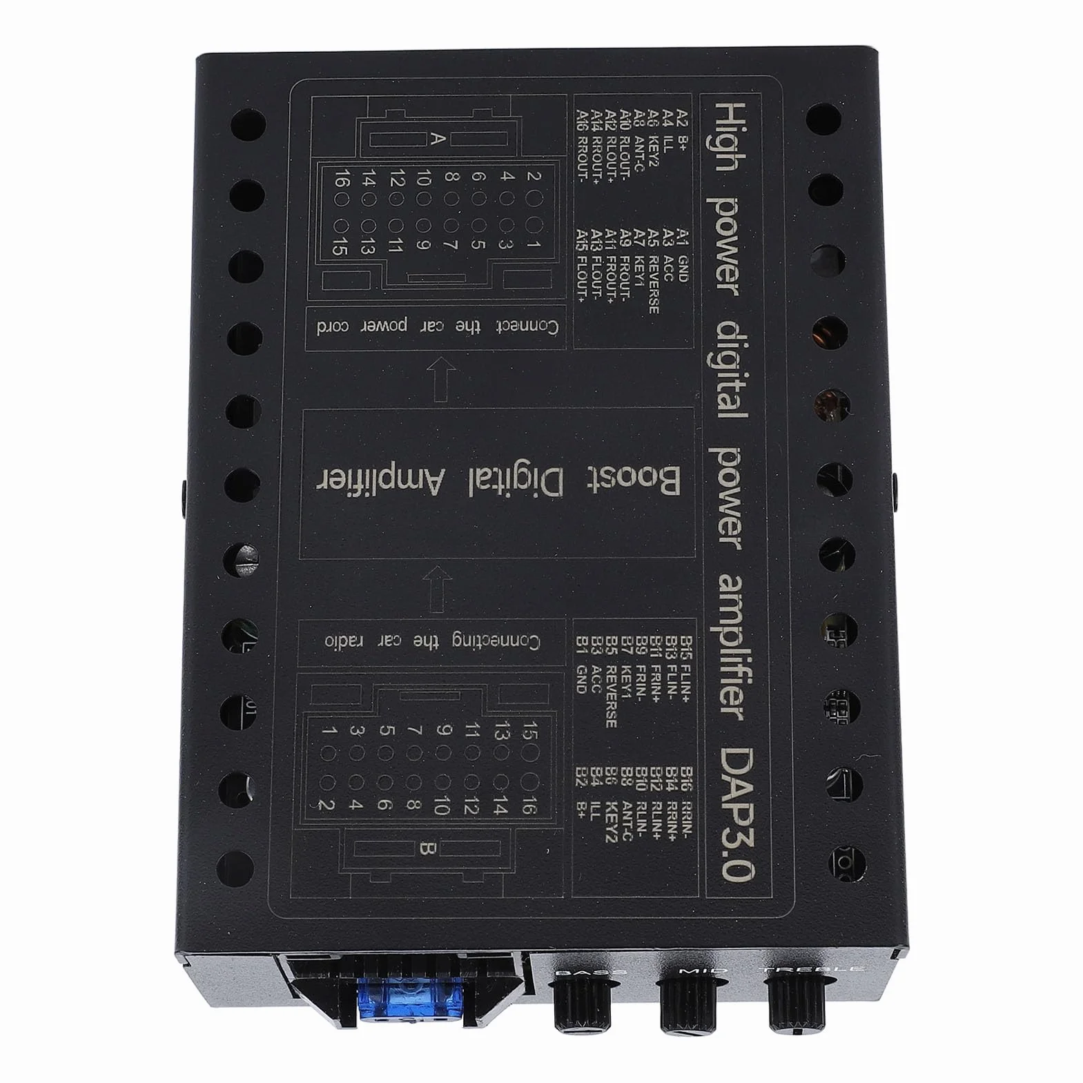 Cyfrowy Wzmacniacz Samochodowy do Procesora Dźwięku, Wzmacniacz Samochodowy DC12V 2/4 Ohm Stabilna Klasa AB Wzmacniacz Samochodowy DSP do Samochodowych Systemów Dźwiękowych