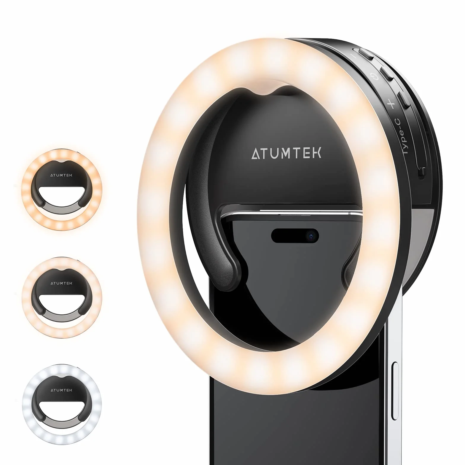 ATUMTEK Pierścień świetlny do telefonu Selfie Ring Light 40 LED z akumulatorem