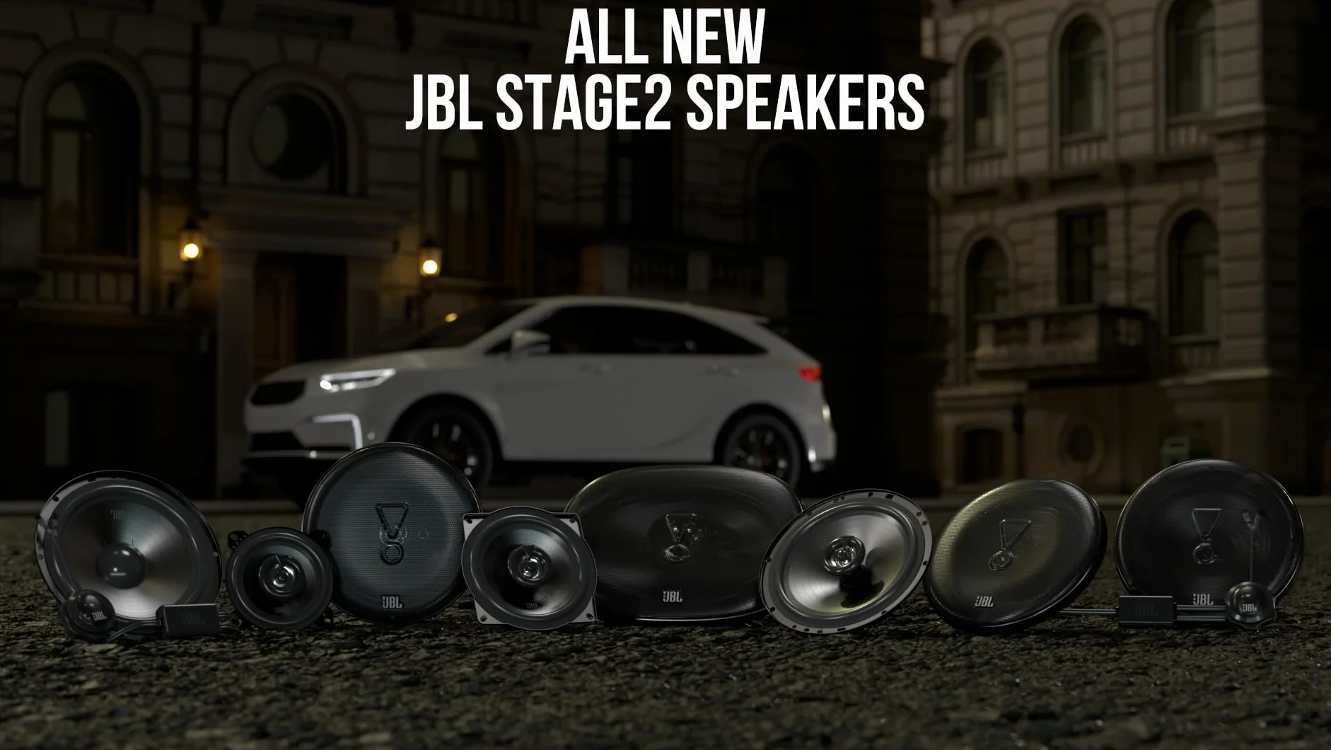 JBL Stage2 GEN2 65CF - 6,5 cala (165 mm) 2-drożne komponentowe głośniki samochodowe, 90 W RMS, szczyt 270 W, oddzielne głośniki wysokotonowe, OEM Fit Audio, z kratkami, łatwa instalacja, zestaw 2 szt