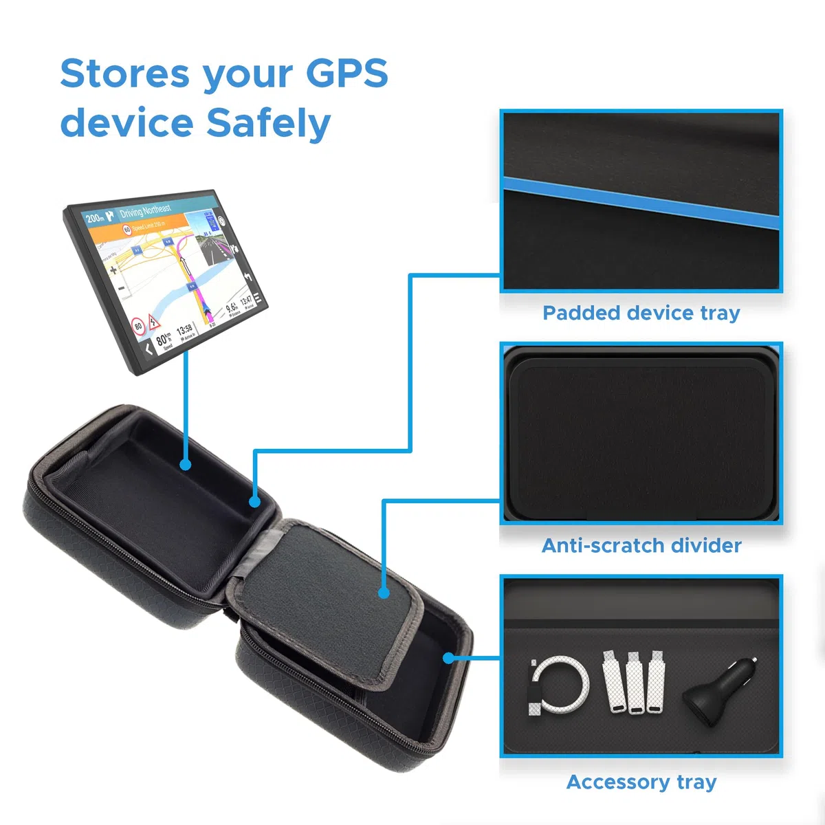 DigiCharge Navi Twarde etui do Tomtom Go Classic 6'' Discover 6'' Premium 6" Basic 6" Essential 6" Go Camper Tour Go 6200 6250 6100 620 610 Camper Professional GPS