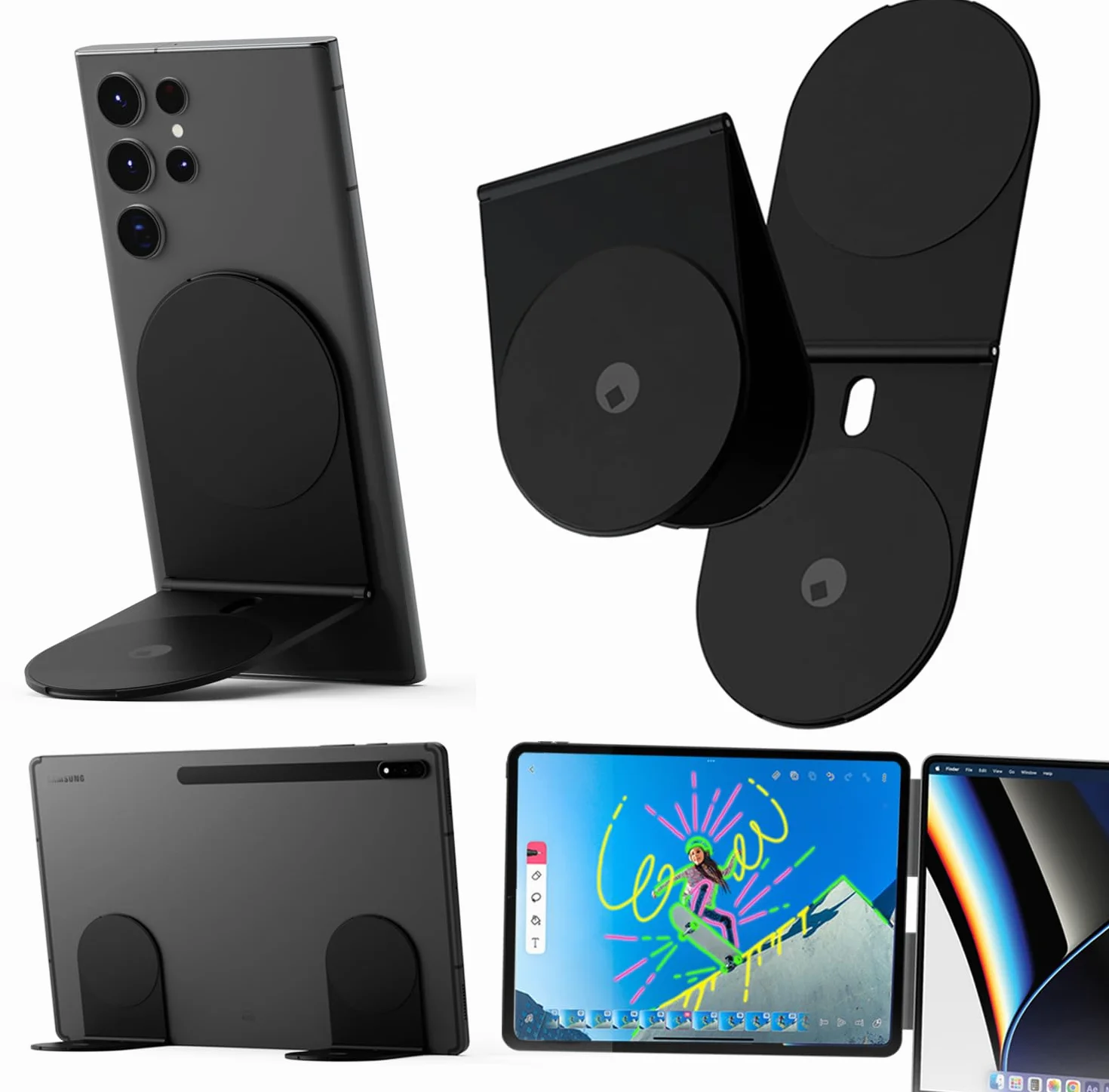 Rolling Square Edge Pro Tablet Kit uchwyt magnetyczny kompatybilny MagSafe czarny