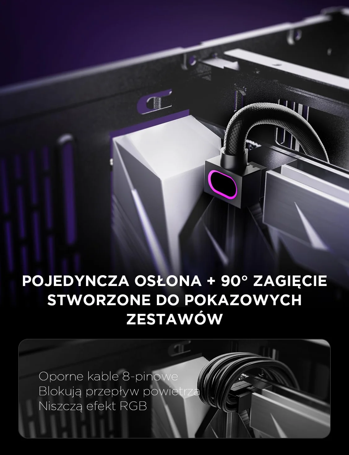 AsiaHorse Hydrus 8-Pin CPU Kabel przedłużający [TYLKO CPU], Kabel zasilający EPS 12V (NIE DLA GPU), 18AWG Sleeved, 5V 3-Pin ARGB Sync - Czarny
