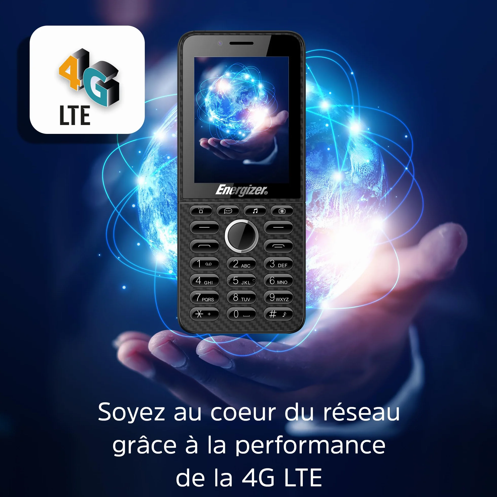 Telefon Energizer E288S, 4G, KaiOS, bateria 2000 mAh, duży ekran 2,8'', 4GB RAM 512 MB ROM, kabel USB-C, bez ładowarki sieciowej