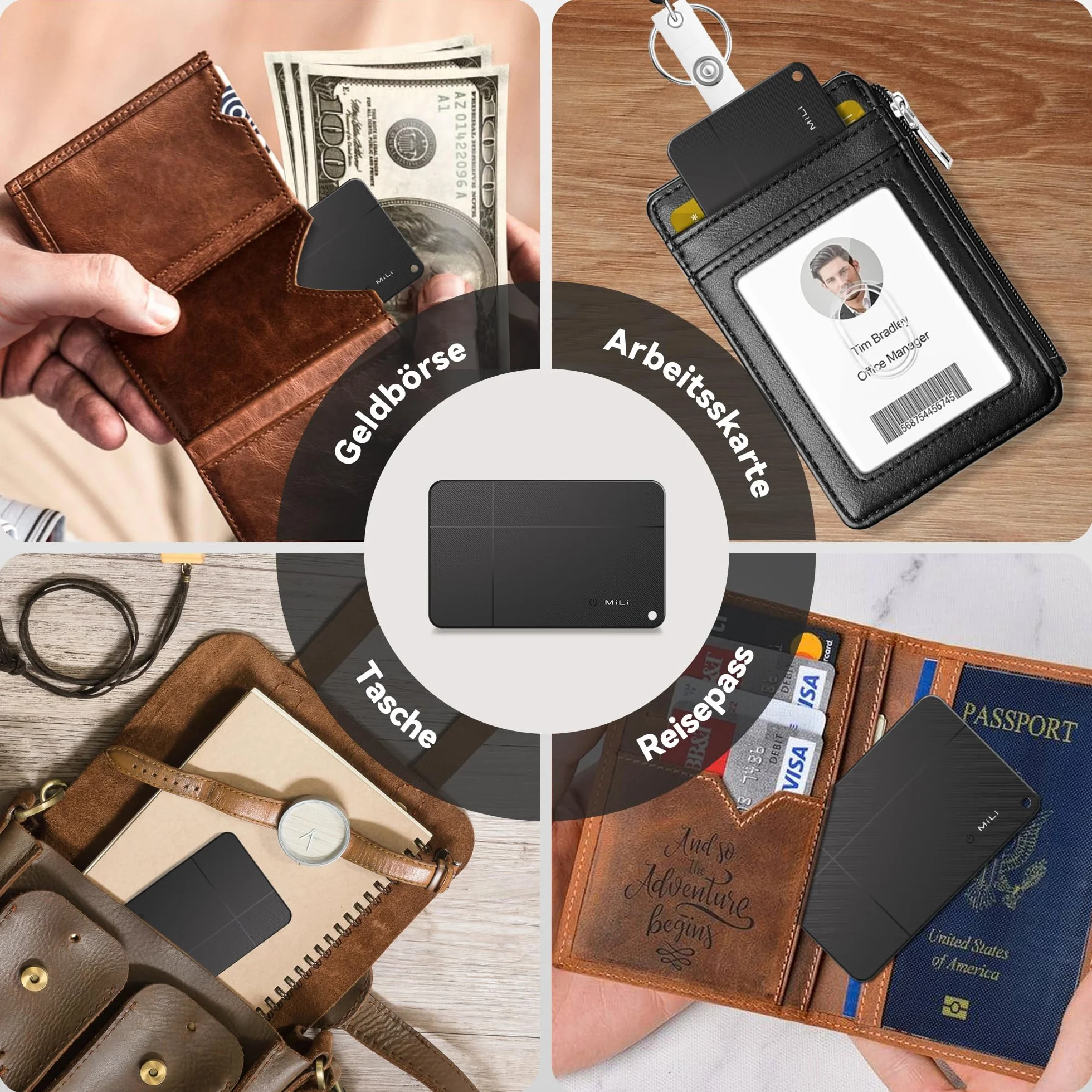 MiLi MiCard Lokalizator NFC z bezprzewodowym ładowaniem dla Androida, Google Znajdź moje urządzenie