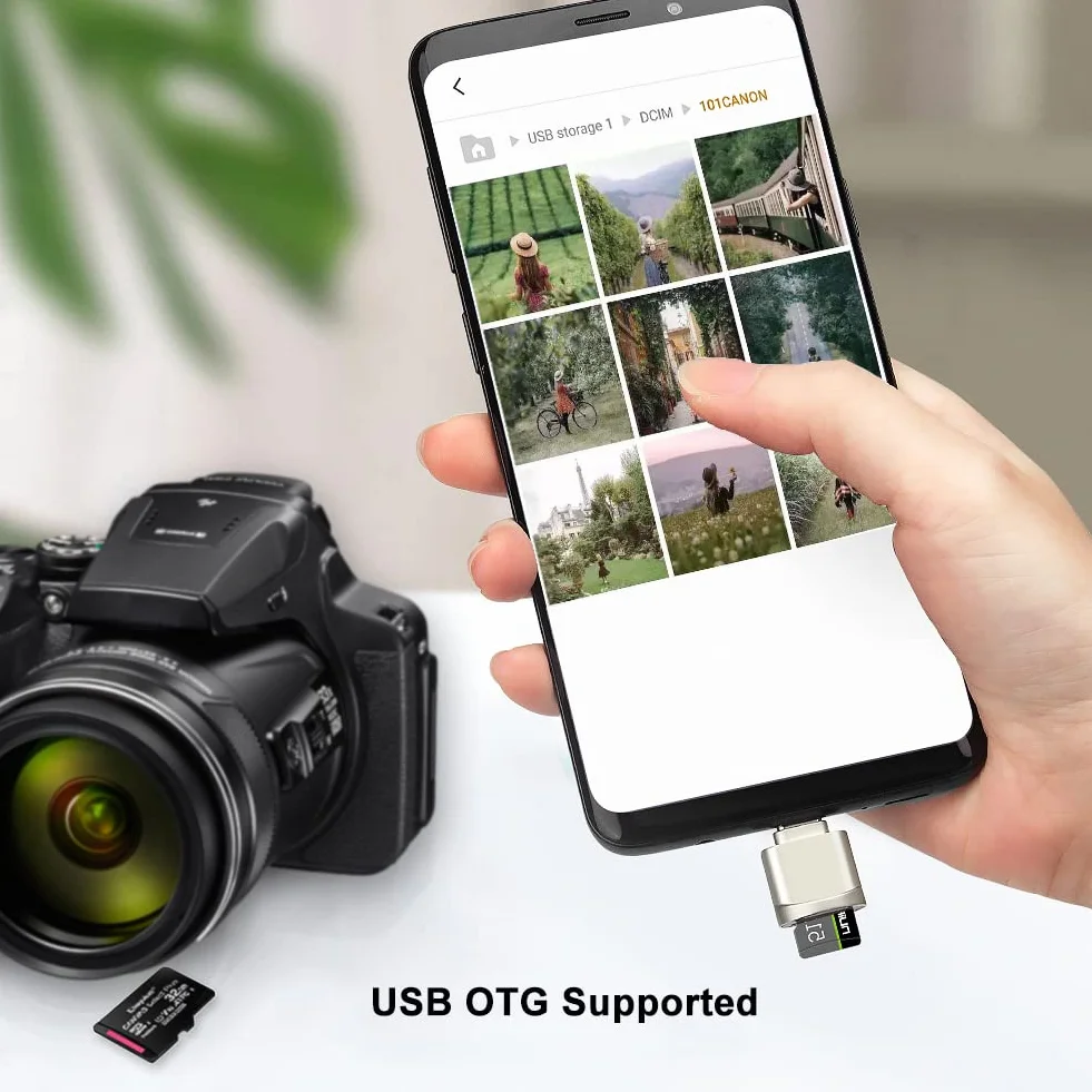 Czytnik kart Micro SD, Czytnik kart USB C na SD, Mepsies Czytnik kart pamięci TF typu C z Adapterem USB C na USB, Kompatybilny z Laptopami, MacBook, iPhone 17/16/15, iPad, Samsung Galaxy i nie tylko