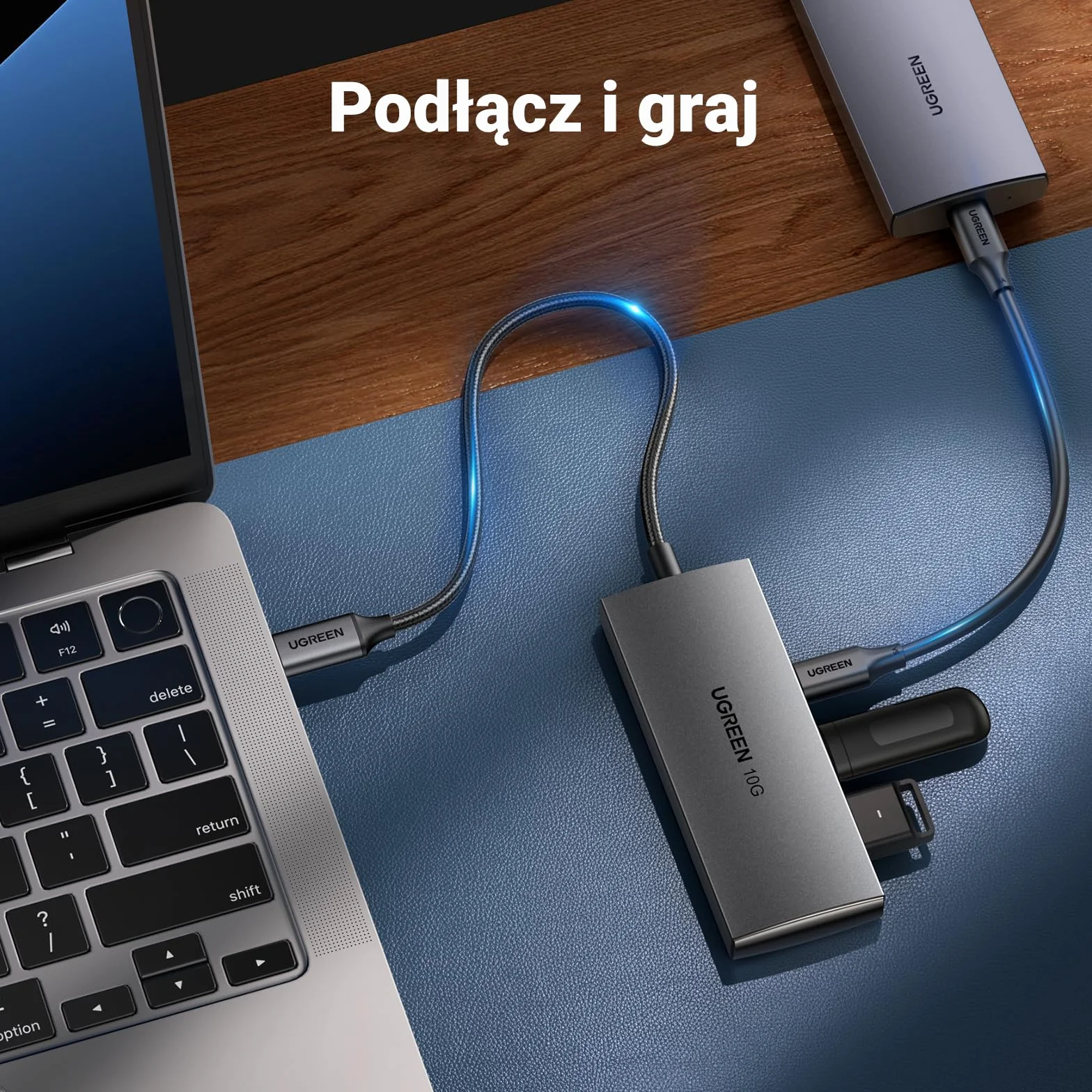 UGREEN koncentrator USB-C 4-portowy adapter USB 3.2 10 Gbps do MacBook Pro iMac iPad Pro Chromebook Galaxy S23