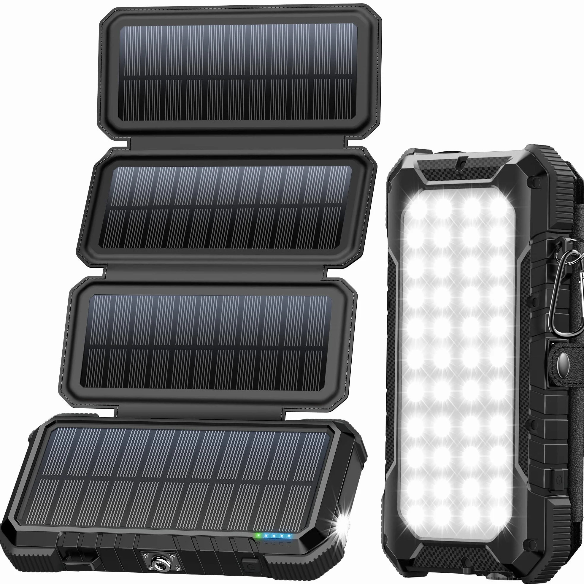 BLAVOR 20000mAh Solar Power Bank Mobile Mobile Mobile Przenośna ładowarka solarna ze składanymi panelami słonecznymi PD 18 W Szybkie ładowanie Banki zasilania do telefonów komórkowych USB