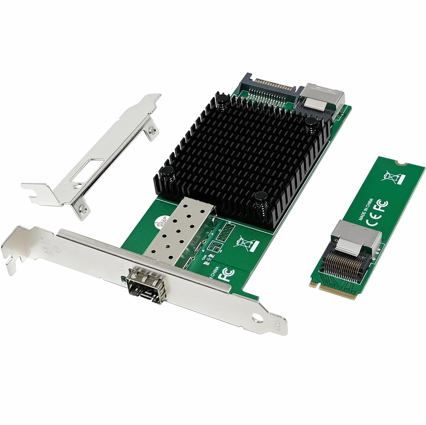 Karta Netwrok M.2 NVMe 10G (klucz M SFP+ PCIe X4, z kontrolerem Intel 82599(X520-DA1), karta sieciowa 10 GB RJ45 Ethernet, z kablem SFF-8087, obsługą PXE i UEFI