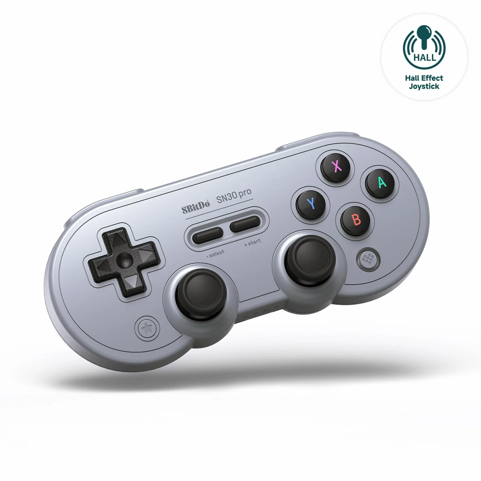8BitDo SN30 Pro kontroler Bluetooth z joystickami z efektem Halla, wibracjami Rumble i funkcją Turbo, kompatybilny z Switch/Switch 2, PC, macOS, Android, Steam Deck i Raspberry Pi (szary)