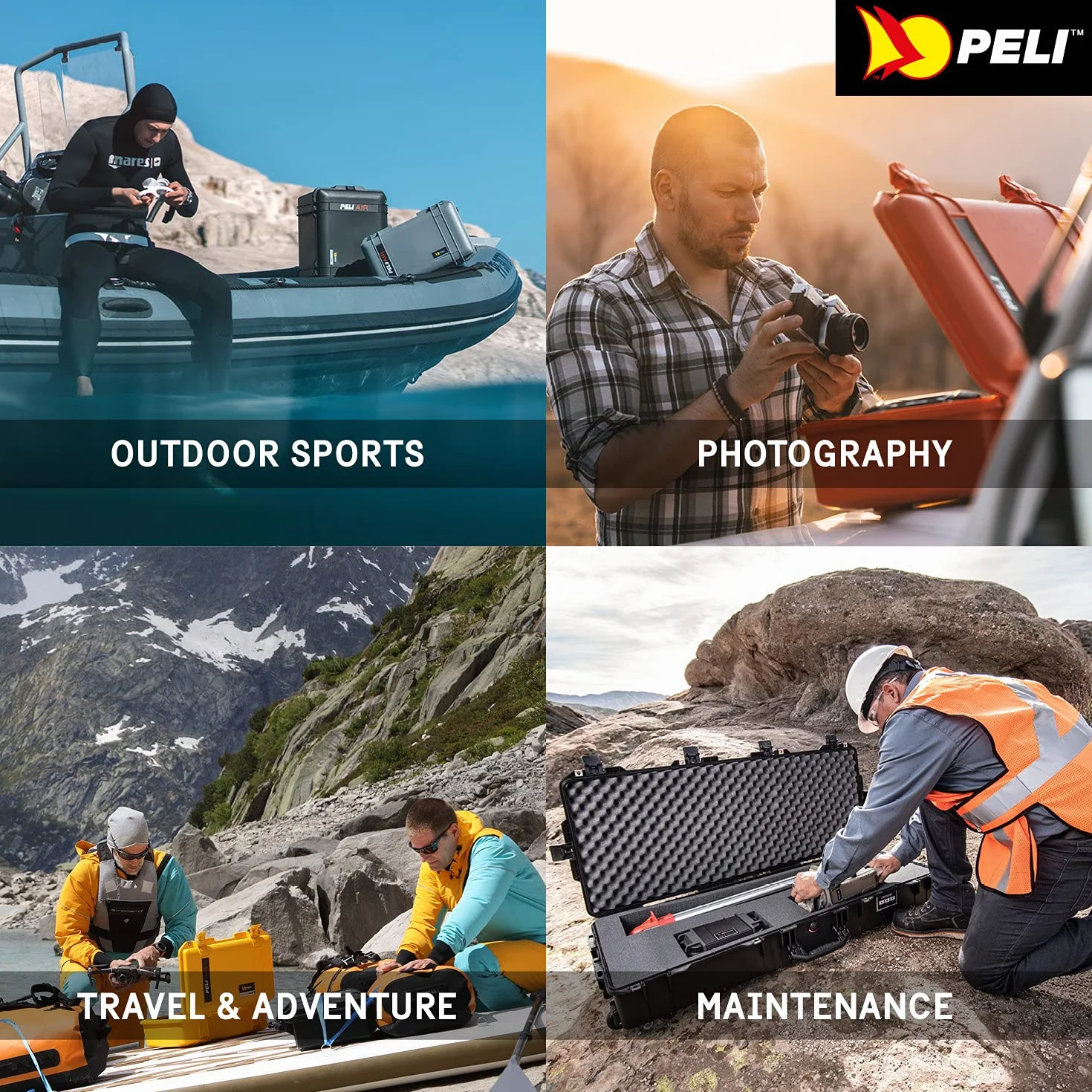 PELI 1010 Małe pudełko ochronne na delikatne komponenty, stopień ochrony IP67, pojemność 0,1 l, wyprodukowane w USA, przezroczyste/żółta wkładka