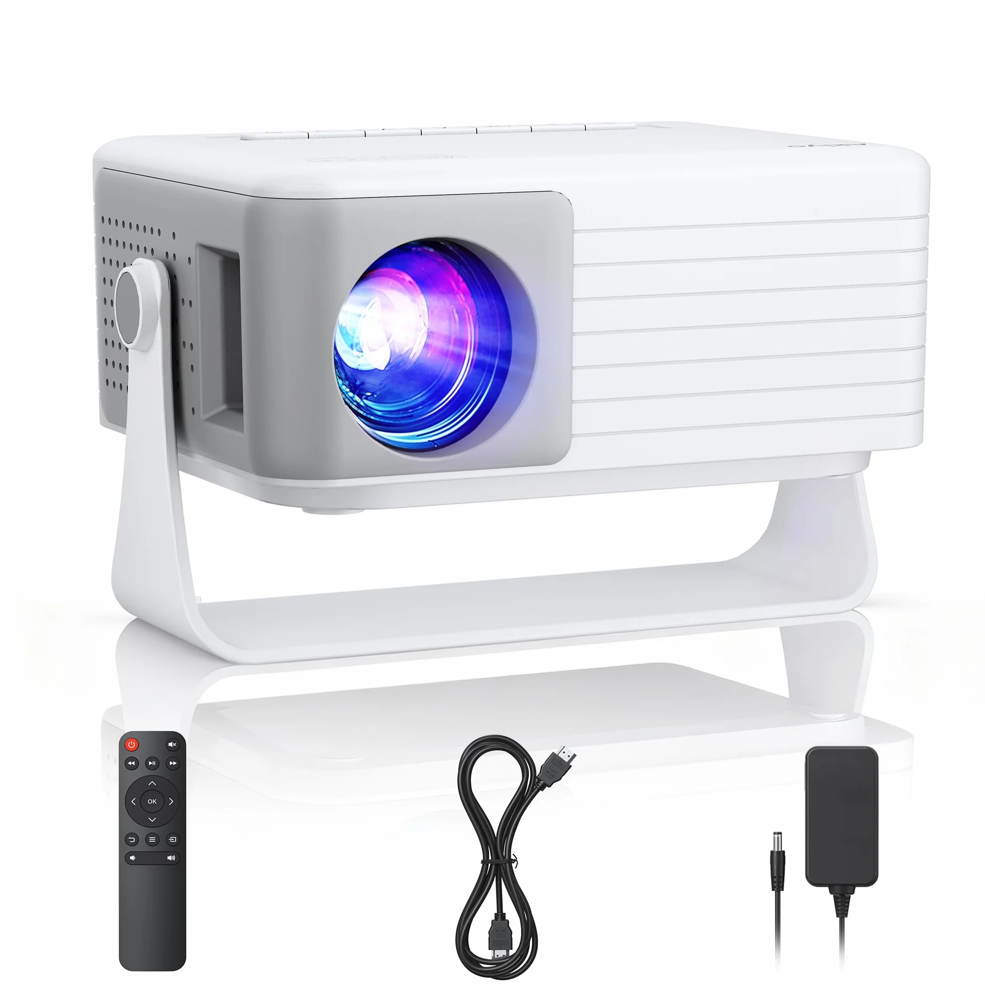Mini Projector, AKIYO Portable Movie Projector for Outdoor, Support 1080P, ±15° Keystone, Max 120" Screen, for Kids, Young, Gift, Compatible with Smartphone, Computer, TV Stick, U Disk, Speaker