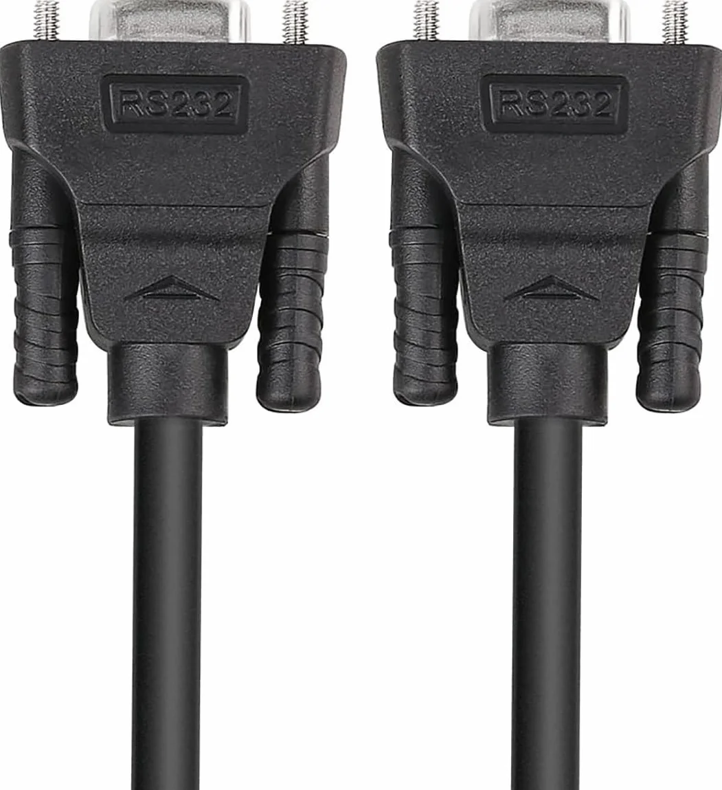 DTECH DB9 RS232 kabel szeregowy gniazdo do gniazda kabel zerowy modemowy krzyżyk TX RX do komunikacji danych (3 m, czarny)