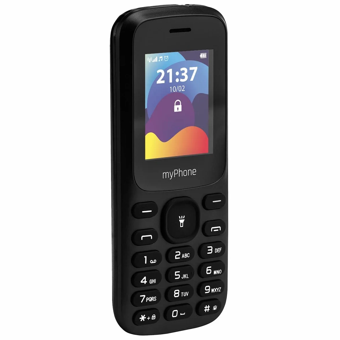 MP myPhone Fusion, telefon klawiszowy, duże klawisze, kolorowy wyświetlacz 1,77”, bateria 600 mAh, latarka, radio, mp3, dual sim, bluetooth, telefon dla seniora, podświetlone klawisze, czarny