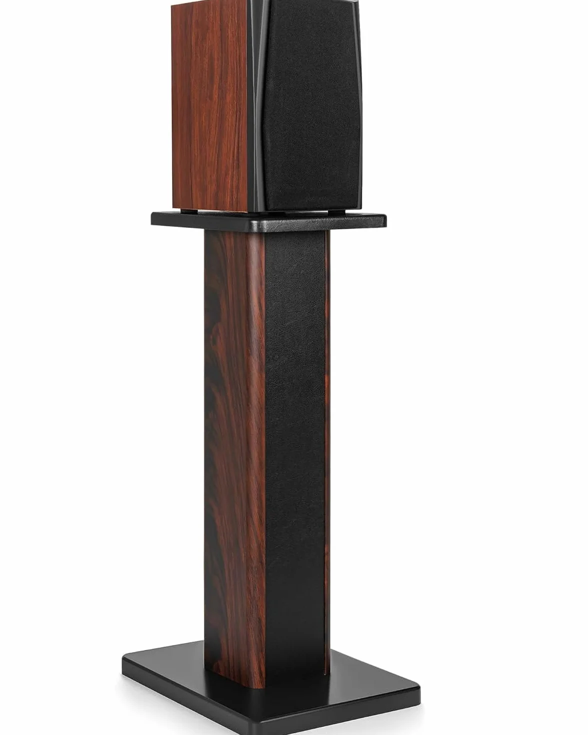 OUUTMEE Stojak na głośniki 60 cm (24 cale) z drewna – wytrzymały stojak na głośniki HiFi do kina domowego, uniwersalny stojak na głośniki do regałów na książki z możliwością napełniania piaskiem
