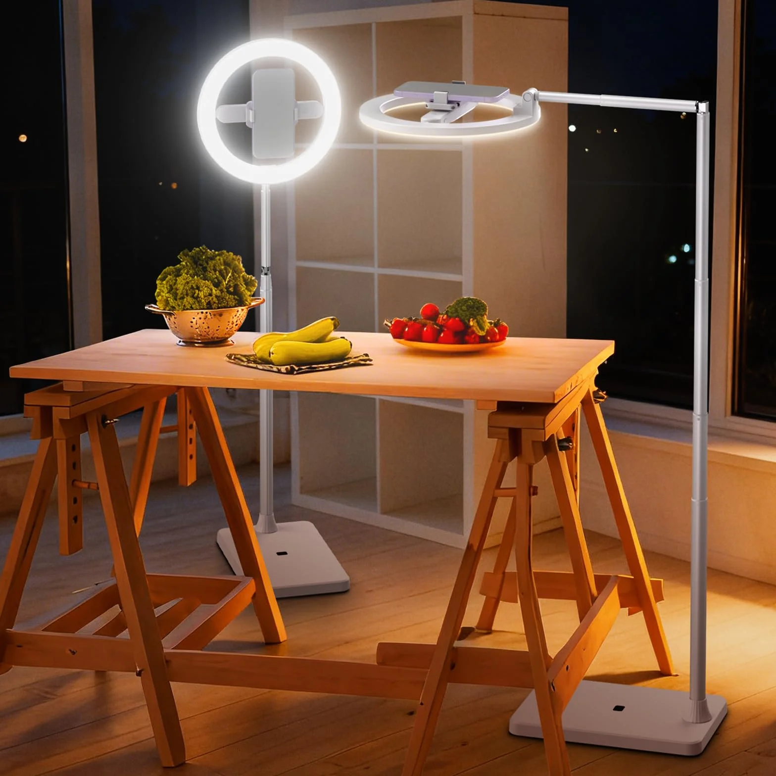 NEEWER Wersja wejściowa 25.4 cm 7W LED Ring Light ze stojakiem/uchwytem na telefon / 3 tryby kolorów, 175.3 cm teleskopowy pierścień do selfie, oświetlenie do iPhone Streaming Makeup Lash Studio