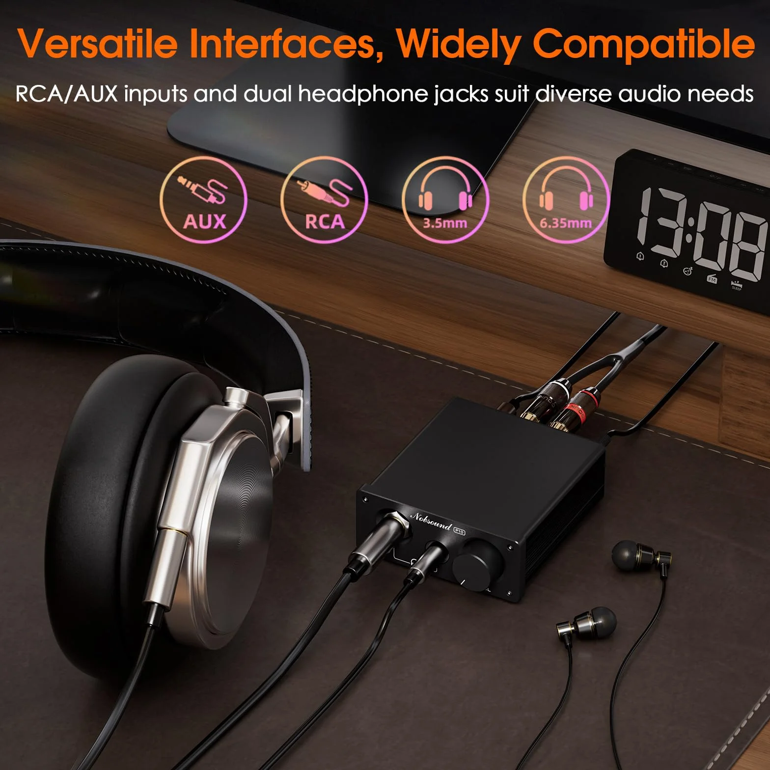 Nobsound P10 Mini wzmacniacz słuchawek HiFi Audio Stereo 24-600Ω