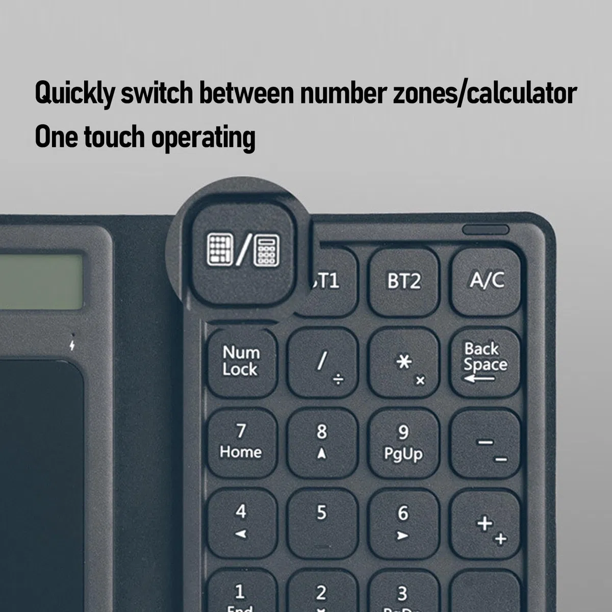 Annadue 3 w 1 Podkładka Numeru Bluetooth z Touchpad i Kalkulator, Składanie Bezprzewodowej Klawiatury Numerycznej 23 Klawisz