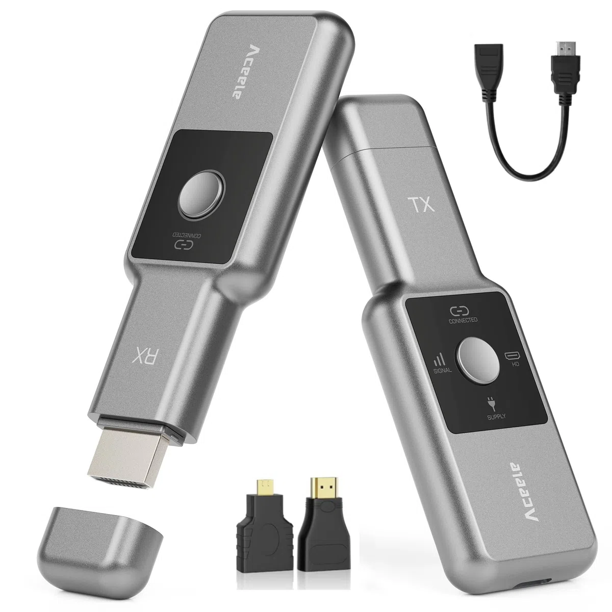 Bezprzewodowy transmiter i odbiornik HDMI, bezprzewodowy dekodowanie 4K 1080P do transmisji radiowej HDMI do strumieniowego przesyłania plików audio z laptopa, komputera PC do HDTV, projektora