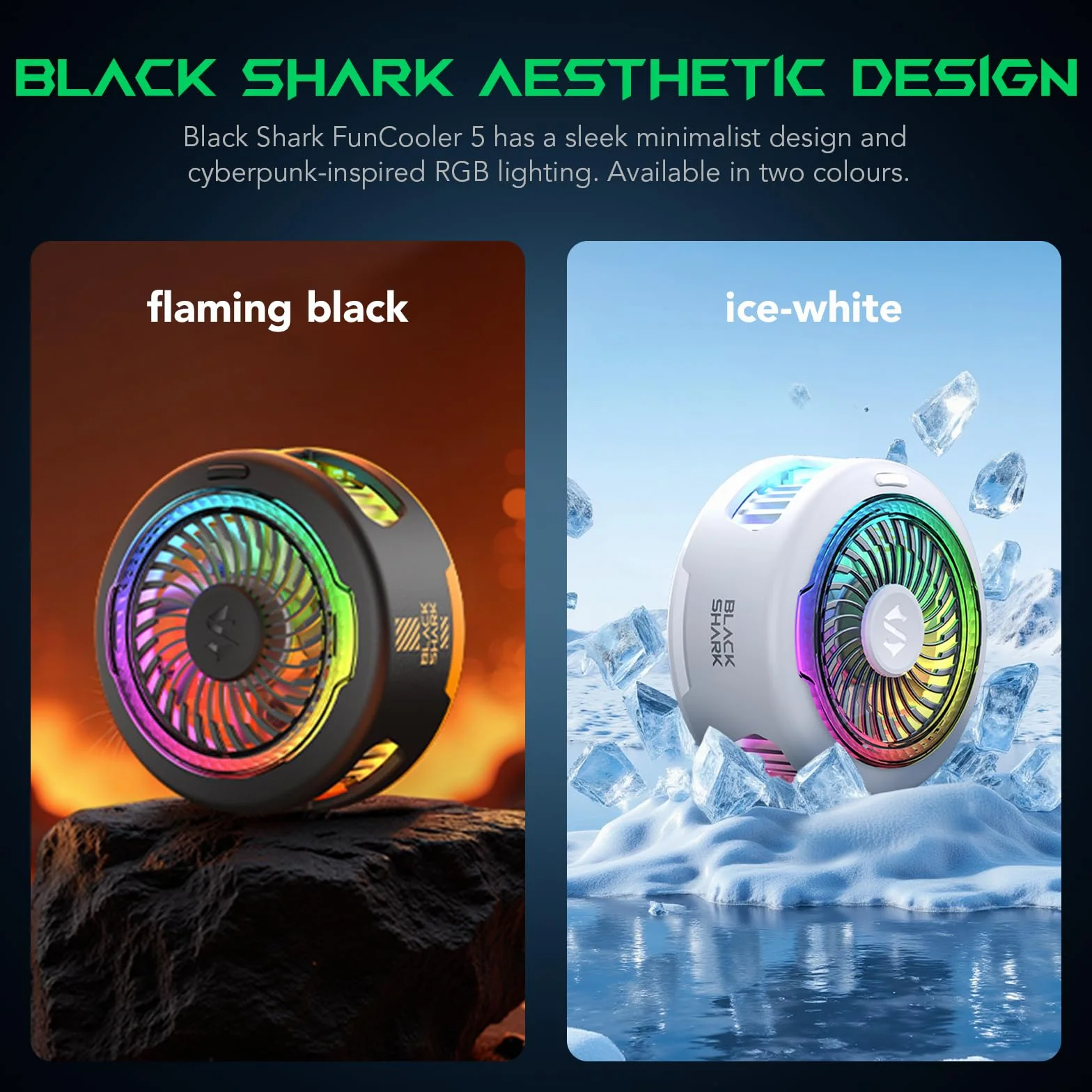 Black Shark FunCooler 5 magnetyczna chłodnica do telefonu z RGB, przenośny wentylator