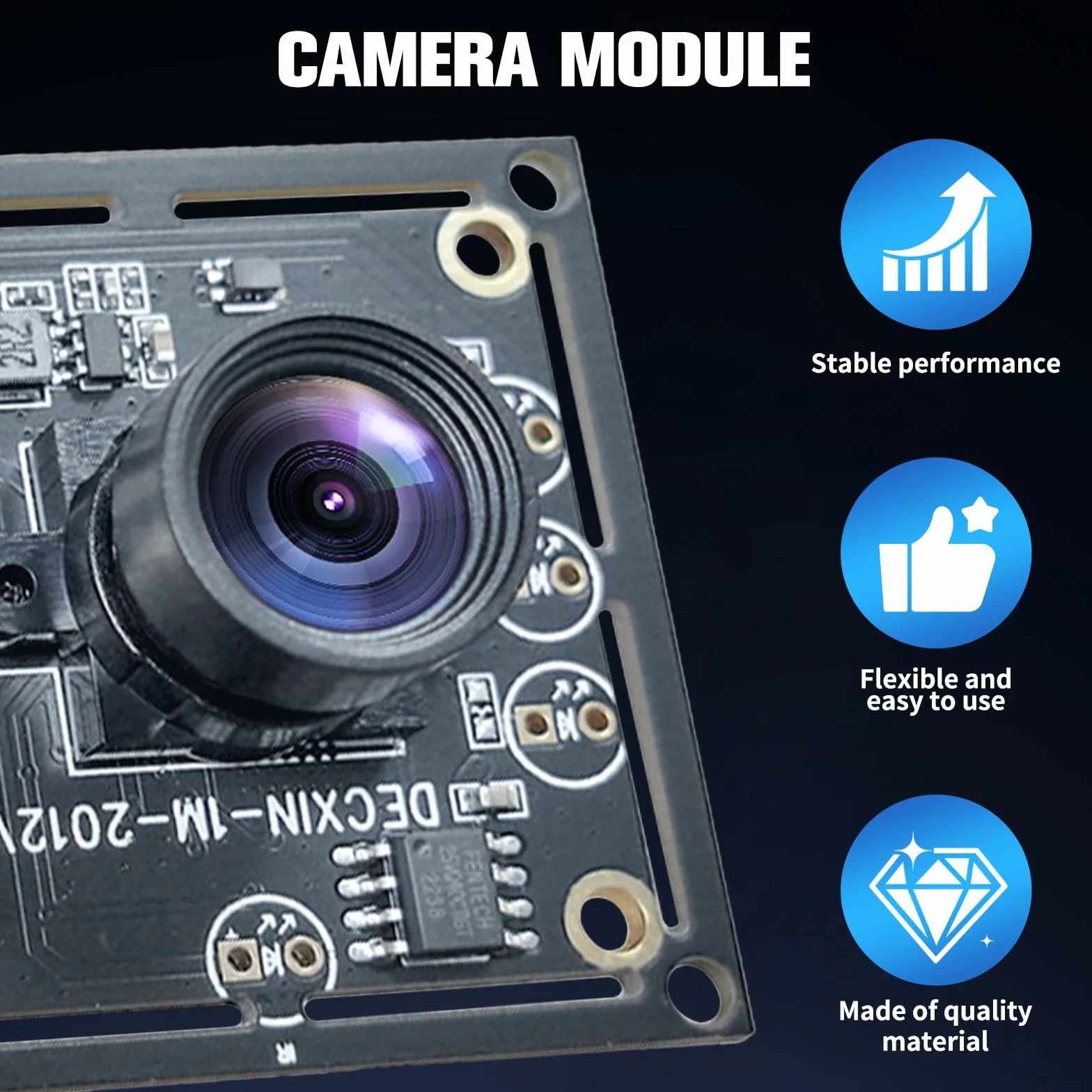 3-częściowy moduł kamery 100 stopni OV9732 – wysoka czystość obrazu z chipem HD 720p, rozdzielczość 1MP, sterownik USB, z kablem o długości 2 m, kompatybilny z Autodarts.Io, do wszechstronnych