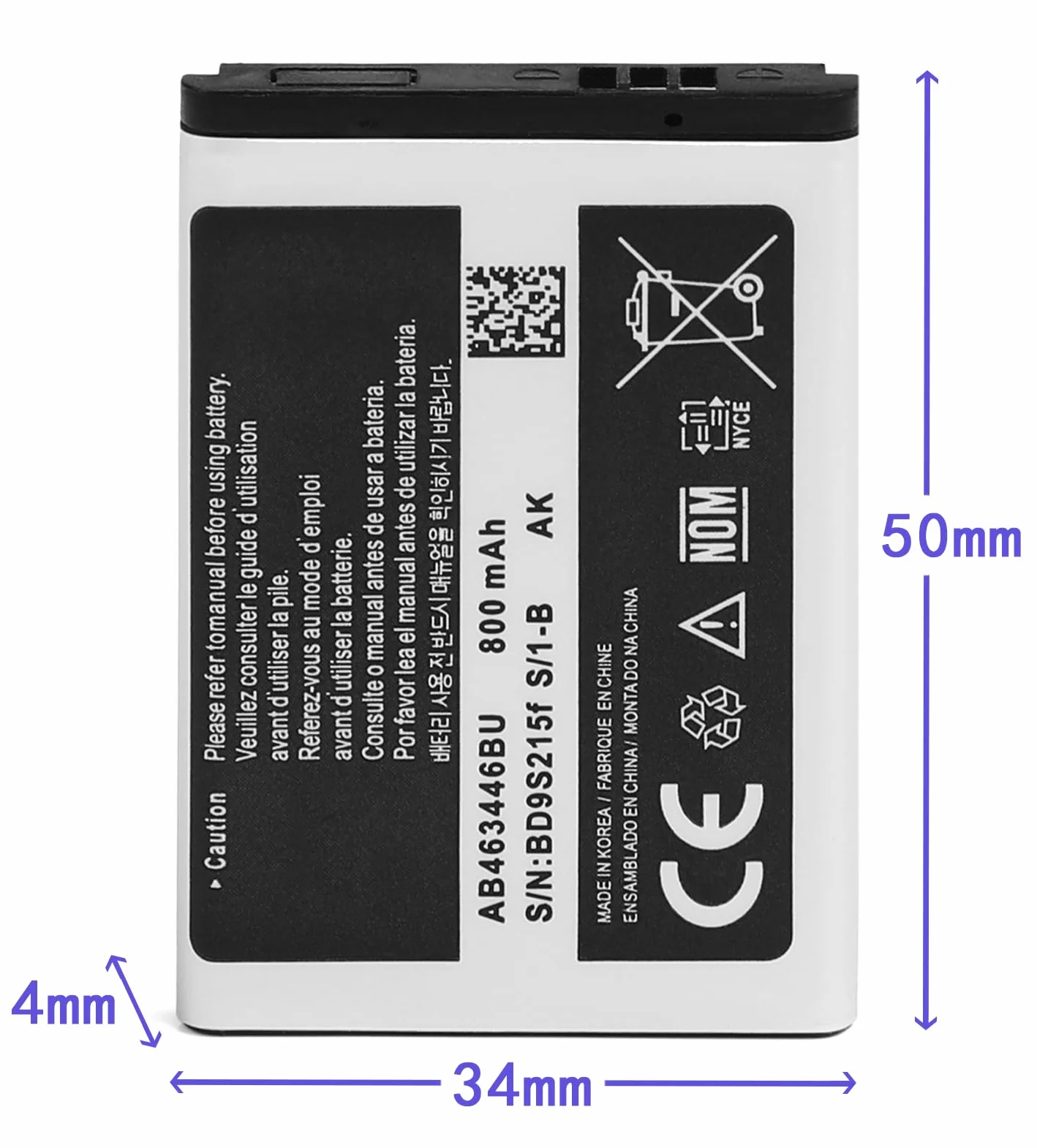 Akumulator AB463446BU AB553446BU AB043446BE kompatybilny z telefonem Samsung B2100 C3520 E900 E1150 E1190 E1200 E1310 E2330 E2530 E3210 I322 0 M32 00 X530 X680 Mobile Phone Baterie 800 mAh