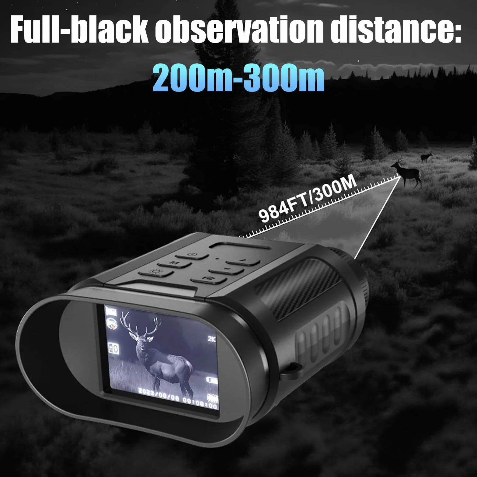 OBEST Noktowizor, 2,4'' HD ekran, lornetka z kamerą do zdjęć i wideo z kartą TF 32 GB, zoom cyfrowy 8x, idealny na kemping, obserwację zwierząt i fotografię