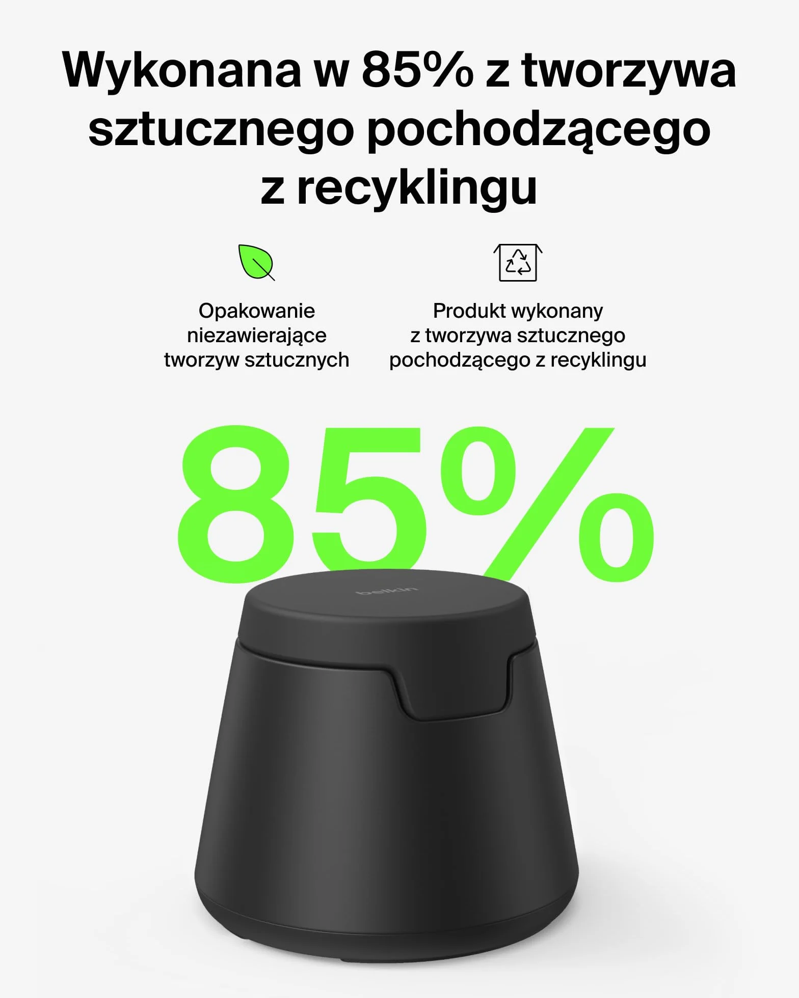 Belkin UltraCharge Bezprzewodowa Stacja 3 w 1 z Portem USB-C do Smartwatcha (Bez Ładowarki do Zegarka), Ładowarka Magnetyczna Qi2.2 25 W, Zasilacz 45 W – Samsung Galaxy S26, Galaxy Watch, Apple Watch